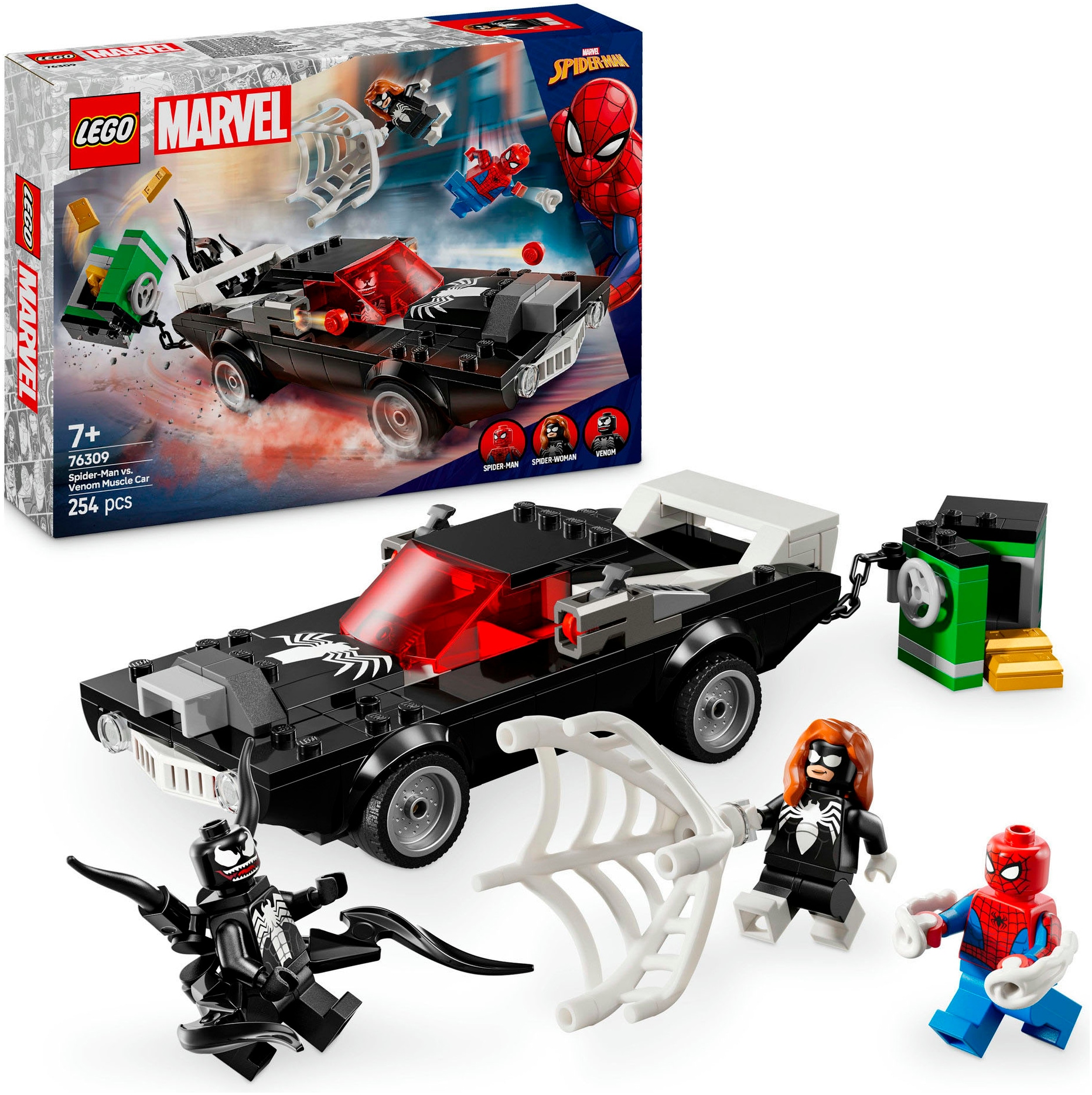 LEGO® Konstruktionsspielsteine »Spider-Man vs. Venom Muscle-Car (76309), LEGO Super Heroes«,...