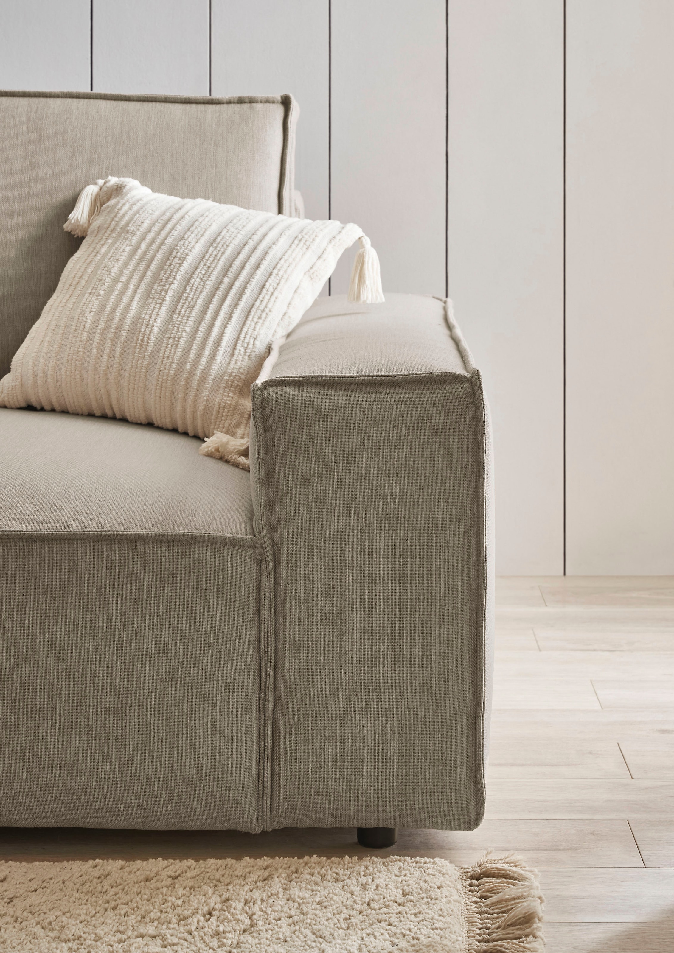 Home affaire Polsterecke »NEU: SHERWOOD XXL tief, L-Form mit Schlaffunktion, Big-Sofa mit Hocker«, (Set, 2 St.), stellbar zum Schlafsofa (Krokodilverbinder), Cord, Leinenoptik