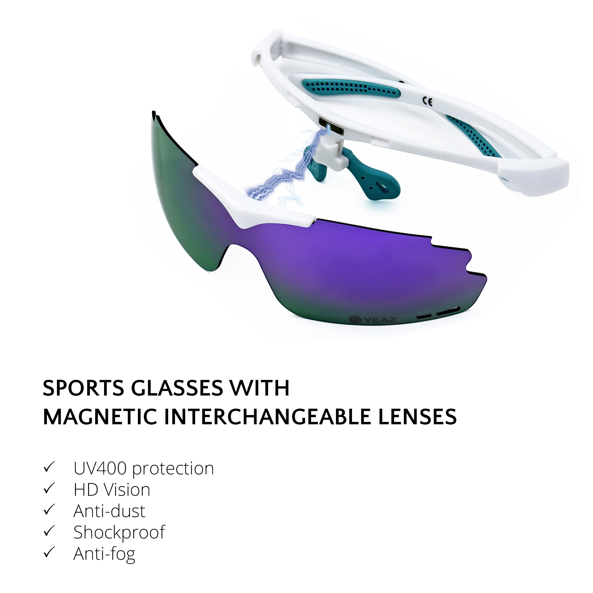 YEAZ Snowboardbrille »Magnet-Sport-Sonnenbrille SUNUP«