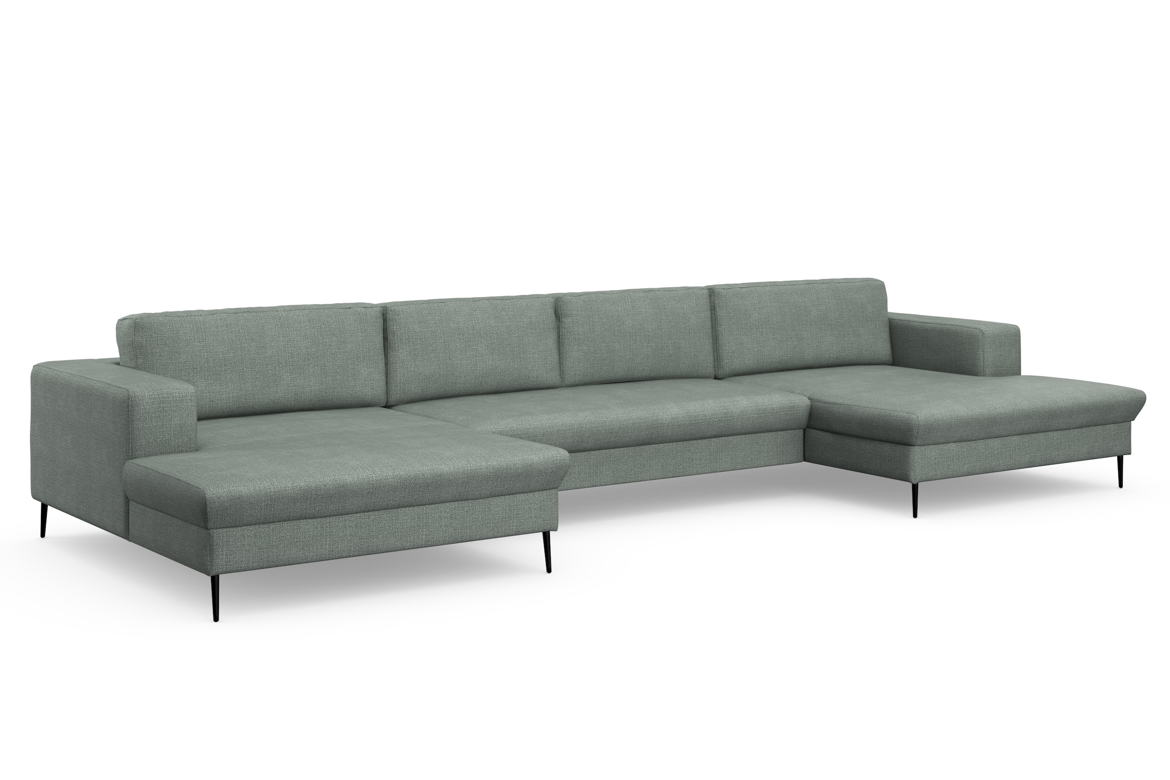 DOMO collection Wohnlandschaft »Modica U-Form«, XXL, in moderner Optik mit, 2 großzügigen Recamieren, auch in Cord
