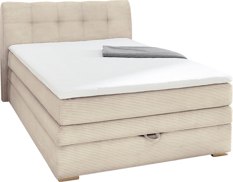 Jockenhöfer Gruppe Boxspringbett »Amelie«, mit Bettkasten und Topper, erhältlich in 120 & 140cm Breite