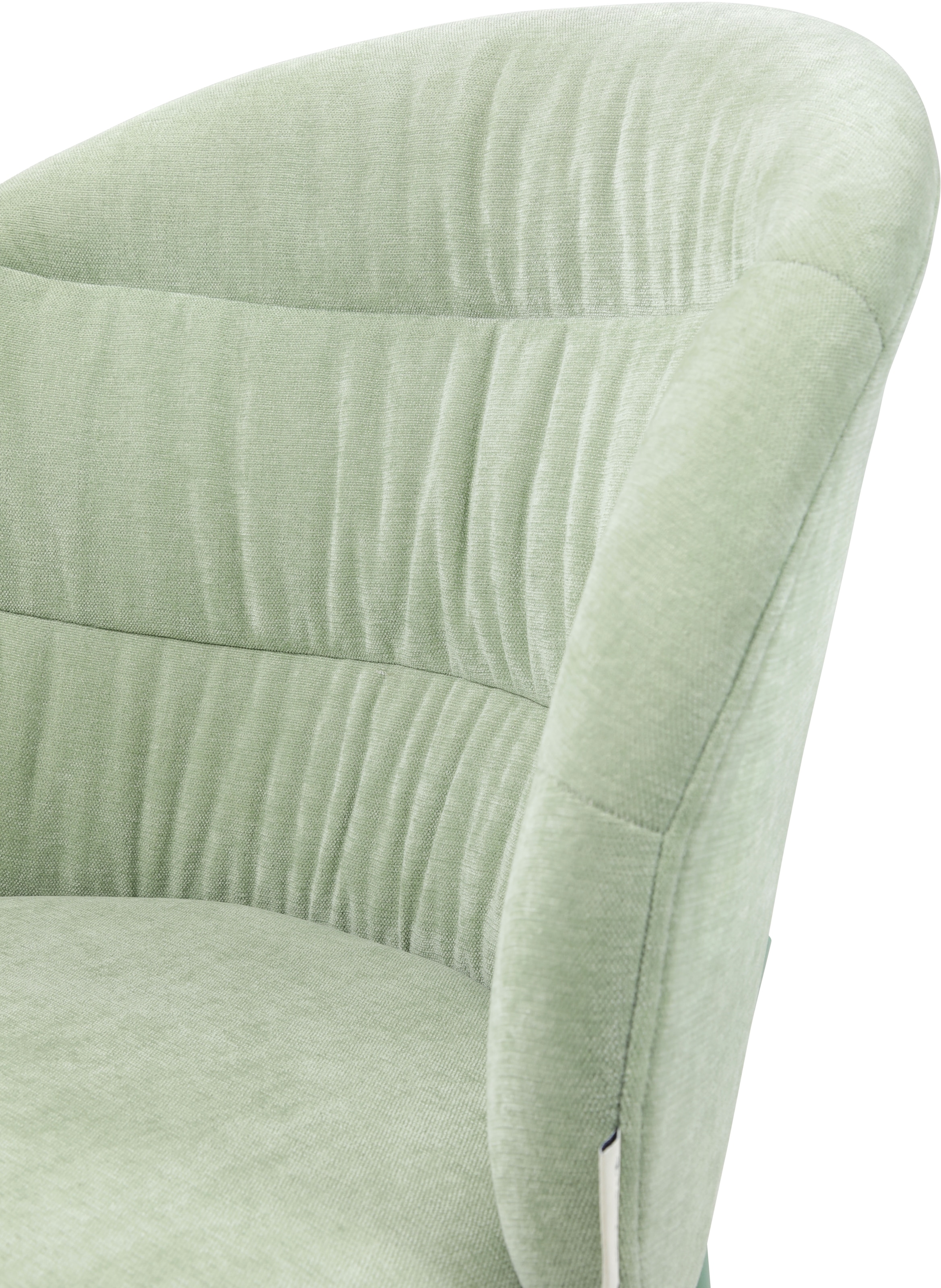 TOM TAILOR HOME 4-Fußstuhl »LEAF CHAIR«, (Set), 2 St., Chenille, 4-Fußgestell, Raffung in der Rückenlehne