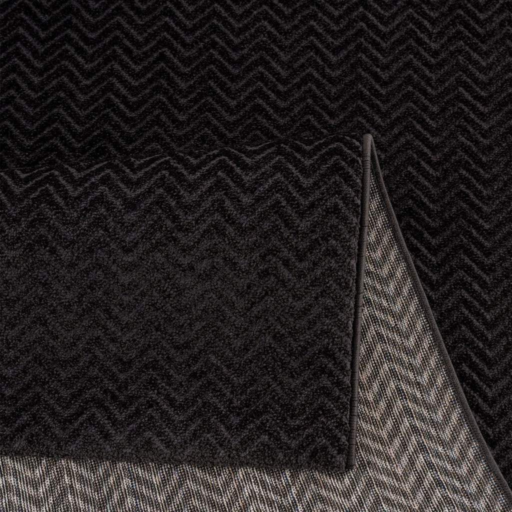 Carpet City Teppich »Friseé-Teppich  FANCY805« rechteckig 12 mm Höhe Läufer, Kurzflor, Einfarbig, 3D-Optik, Zickzack Look, Wohnzimmer