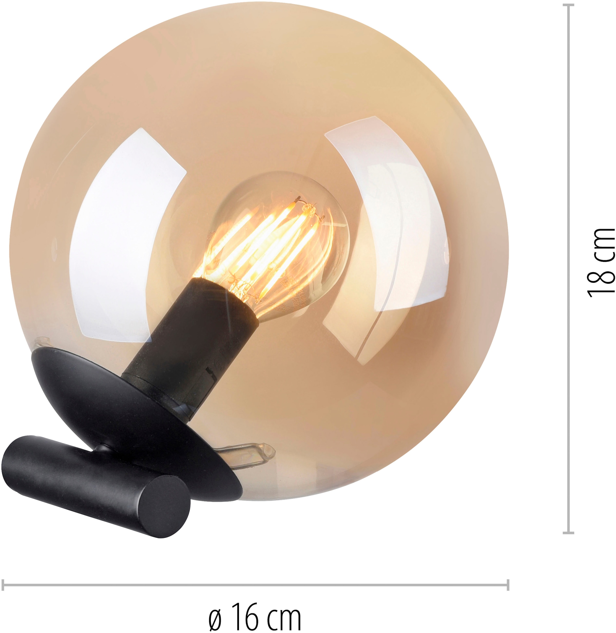 my home Tischleuchte »Nymölla« E14 Tischleuchte mit großer Glaskugel, amberfarben oder opal matt weiß