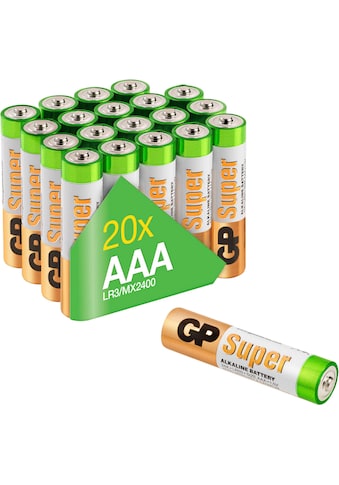 GP Batteries Batterie »20er Pack Super Alkaline AAA«, 1,5 V, (Set, 20 St.)