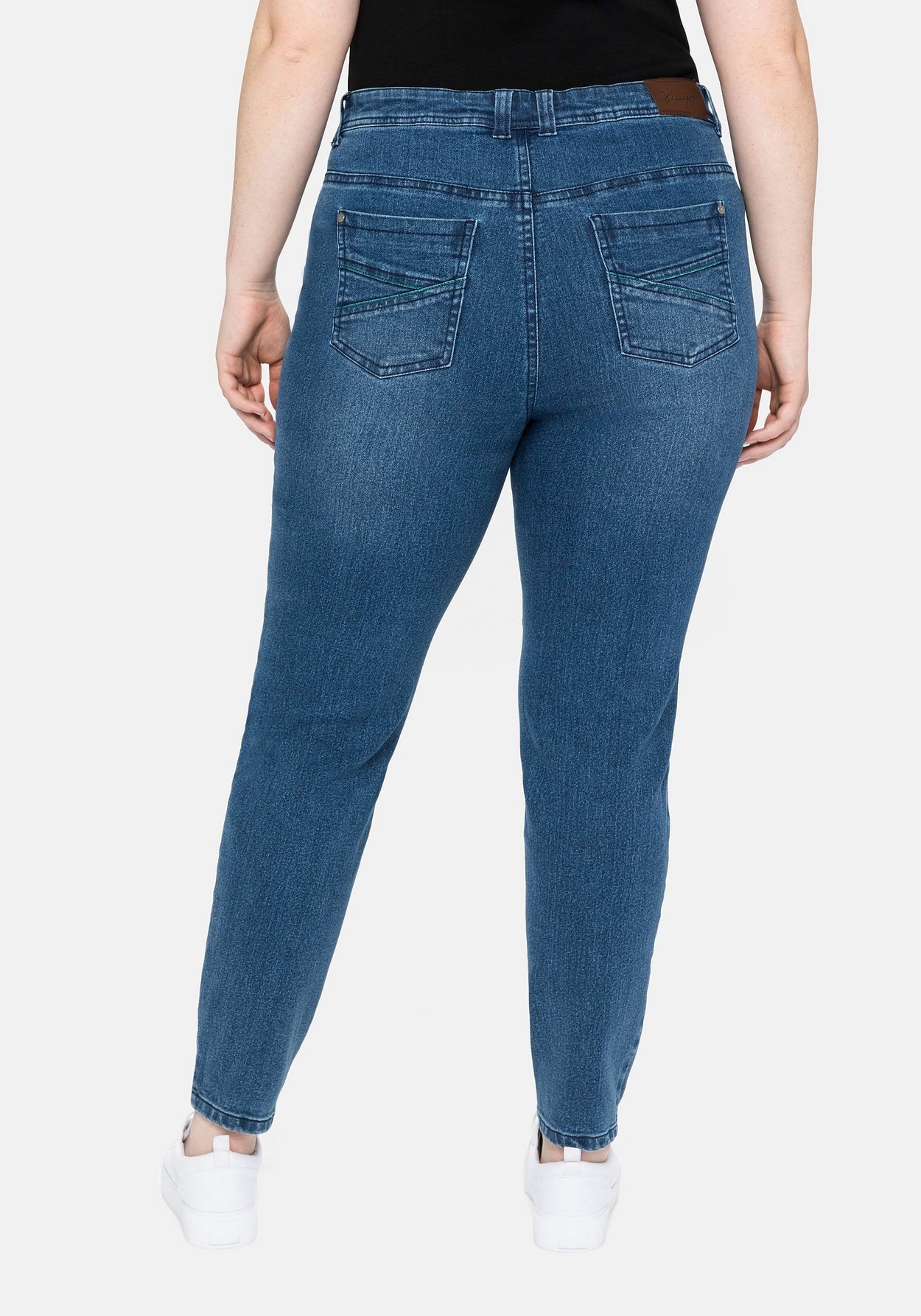 Sheego Stretch-Jeans »Jeans skinny, mit vorverlegter Teilungsnaht«