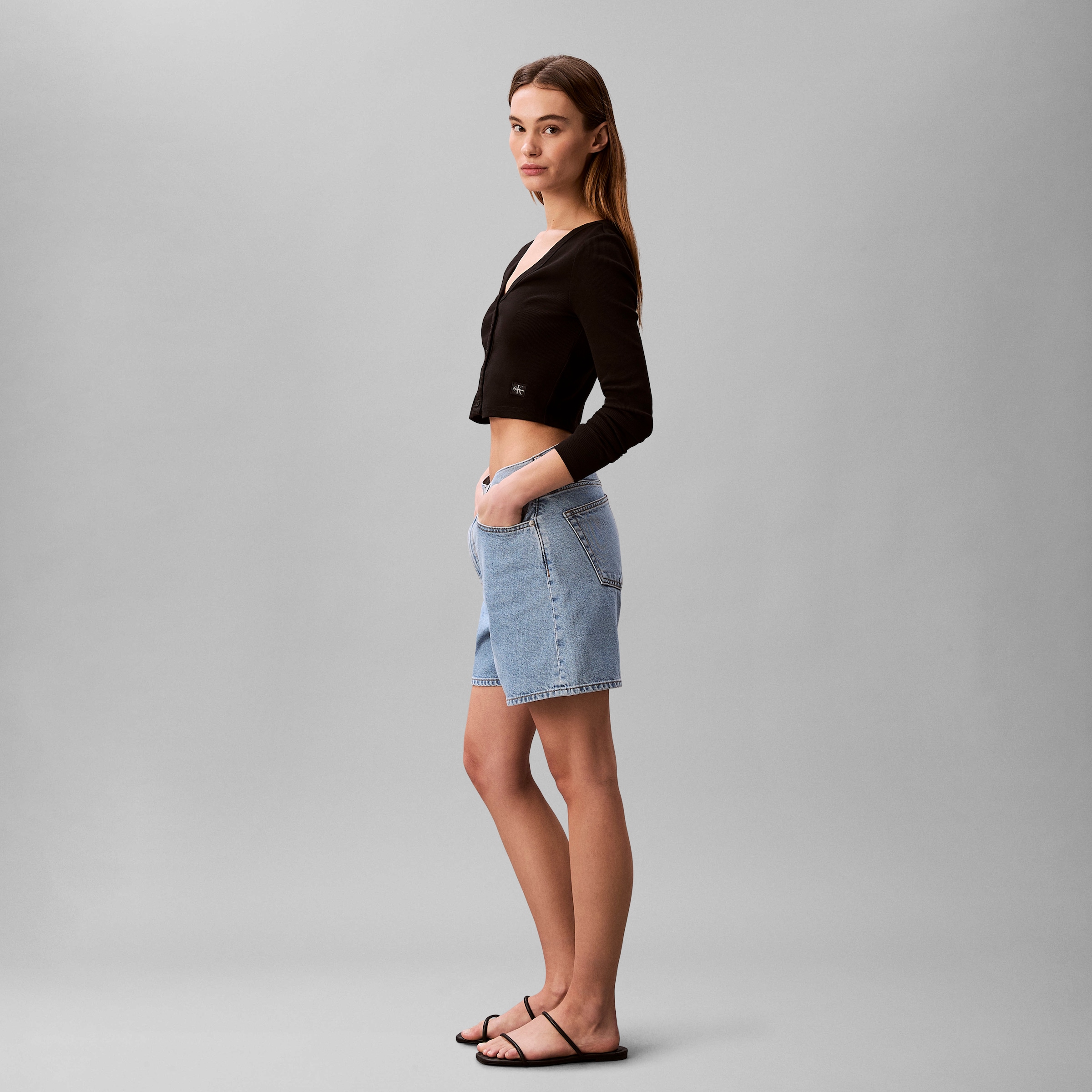 Calvin Klein Jeans Shorts »HI RISE A-LINE SHORT COASTAL LIG«