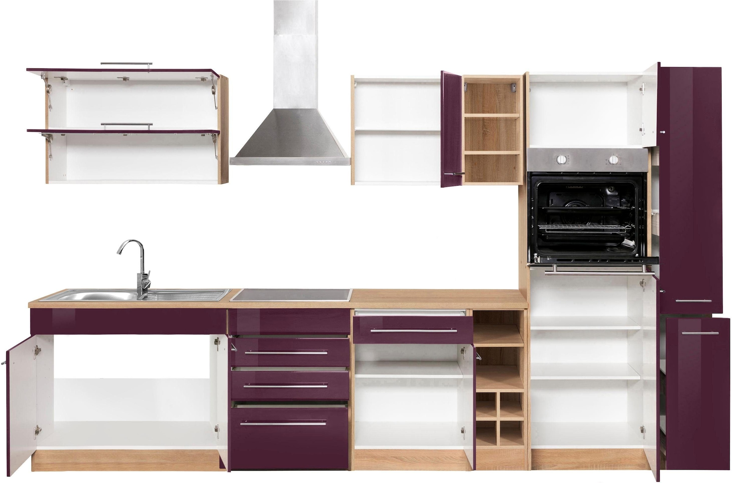KOCHSTATION Küchenzeile »KS-Eton«, mit E-Geräten, Breite 330 cm