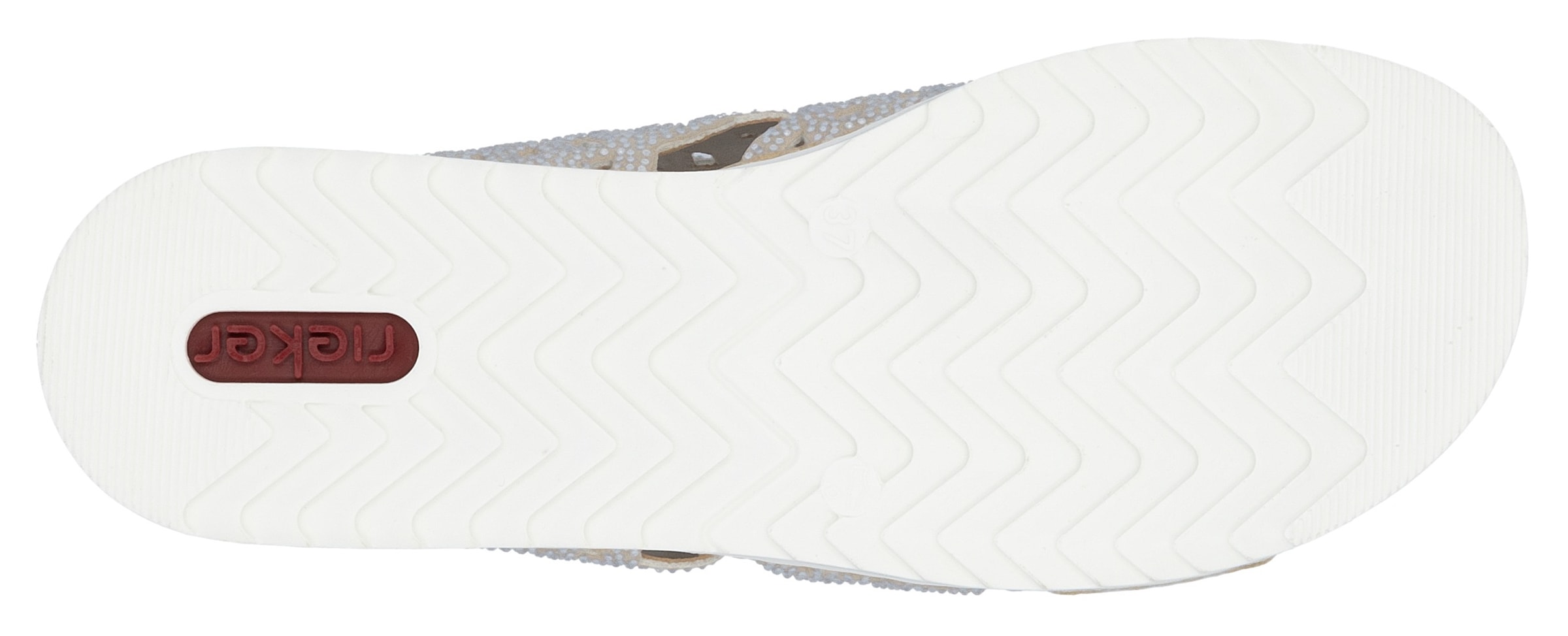 Rieker Pantolette, Sommerschuh, Strandschuh, Hausschuh, Keilabsatz, mit Strass-Steinchen