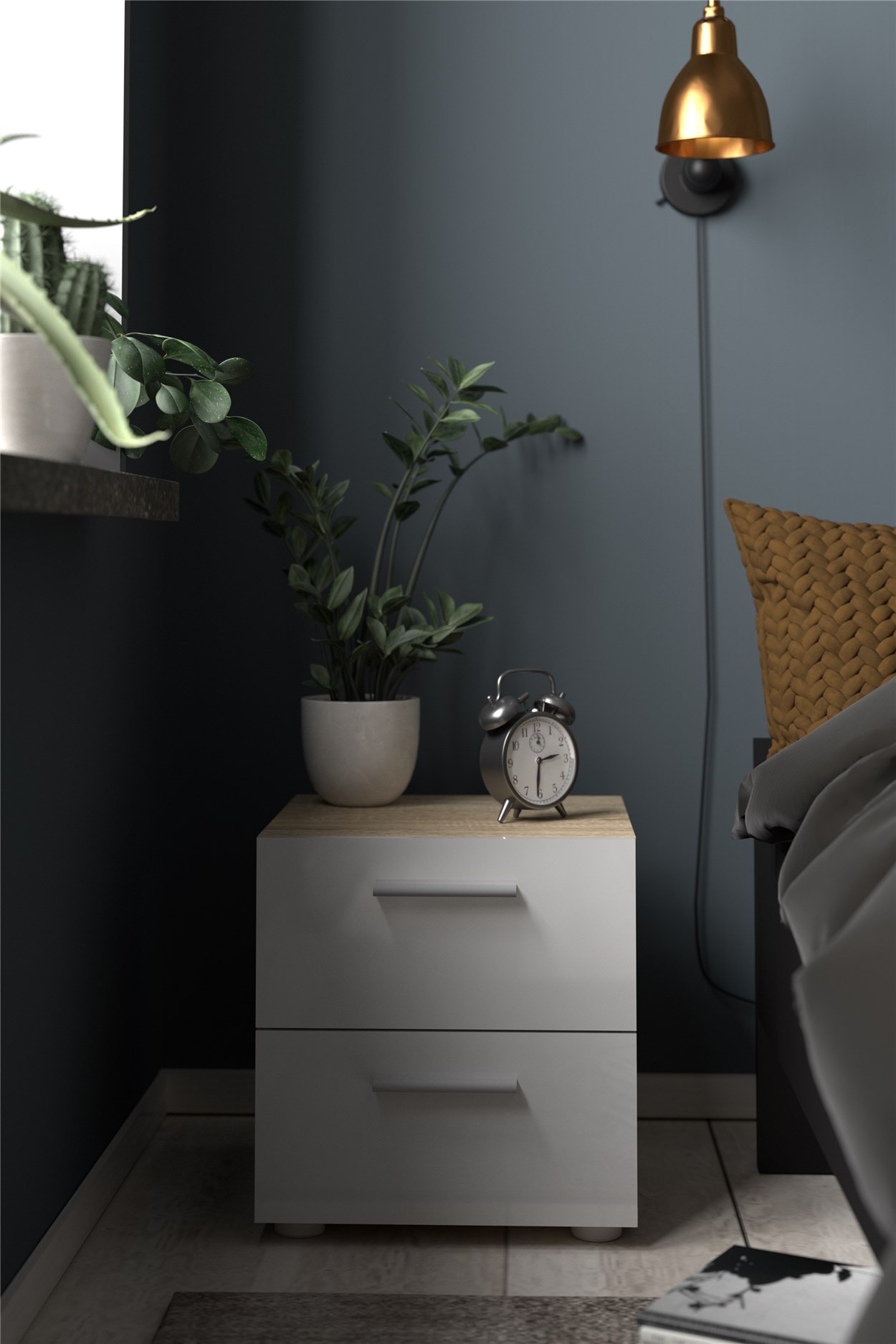 INOSIGN Nachtkommode »Pepe, Nachttisch, Nachtschrank, Beistelltisch,« mit 2 Schubläden, Breite 40, Höhe 42 cm