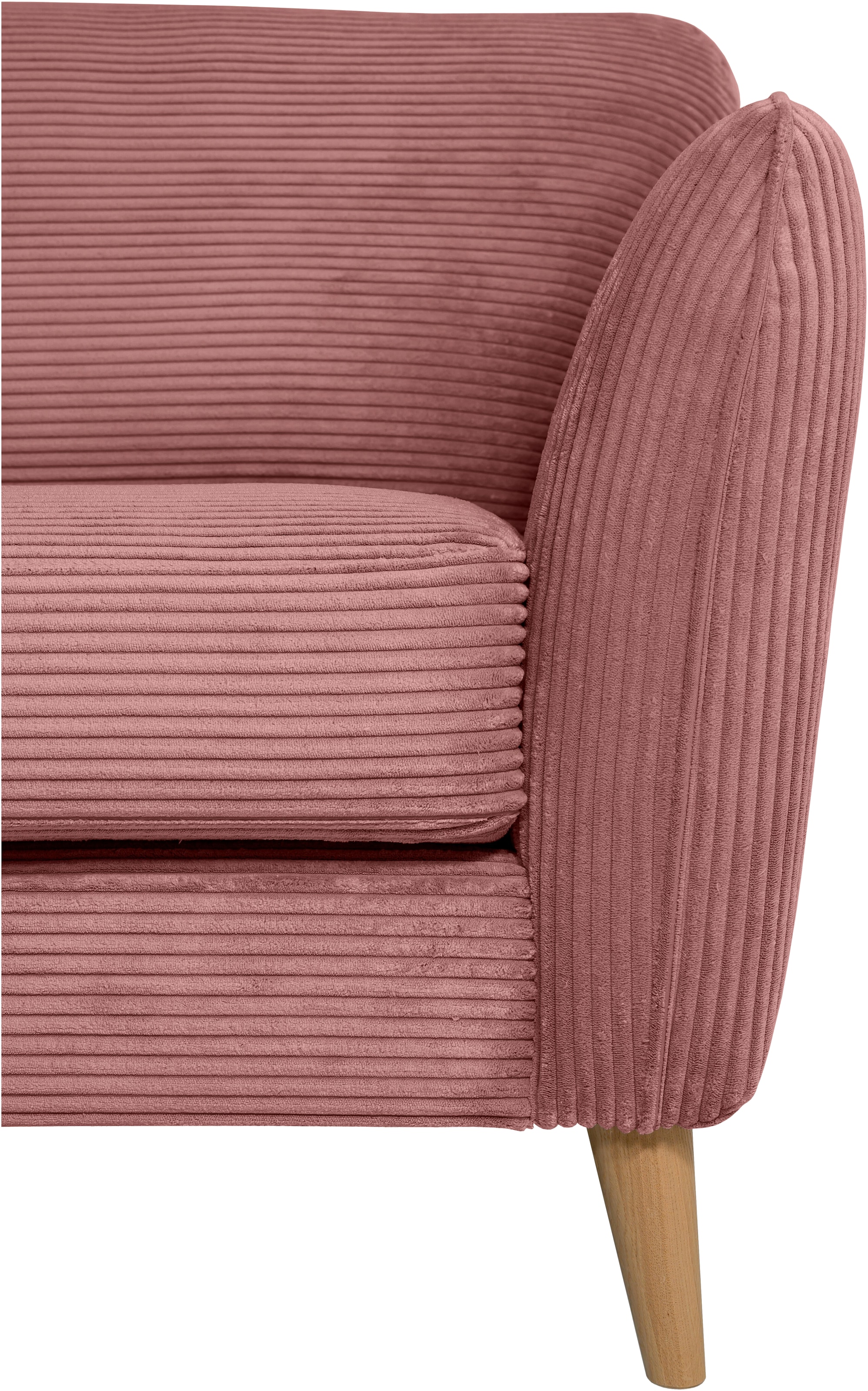 Home affaire Ecksofa »MARSEILLE 278/202 cm, L-Form, Ottom. rechts/links, verschiedene Bezüge«, Massivholzbeine Eiche, Landhausstil, Wellenunterfederung