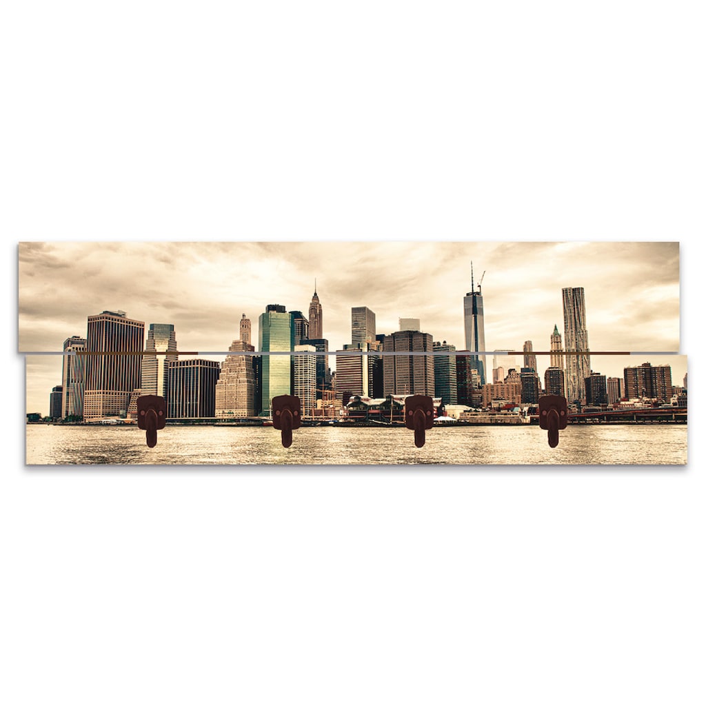 Artland Garderobenleiste »Lower Manhattan Skyline«, teilmontiert