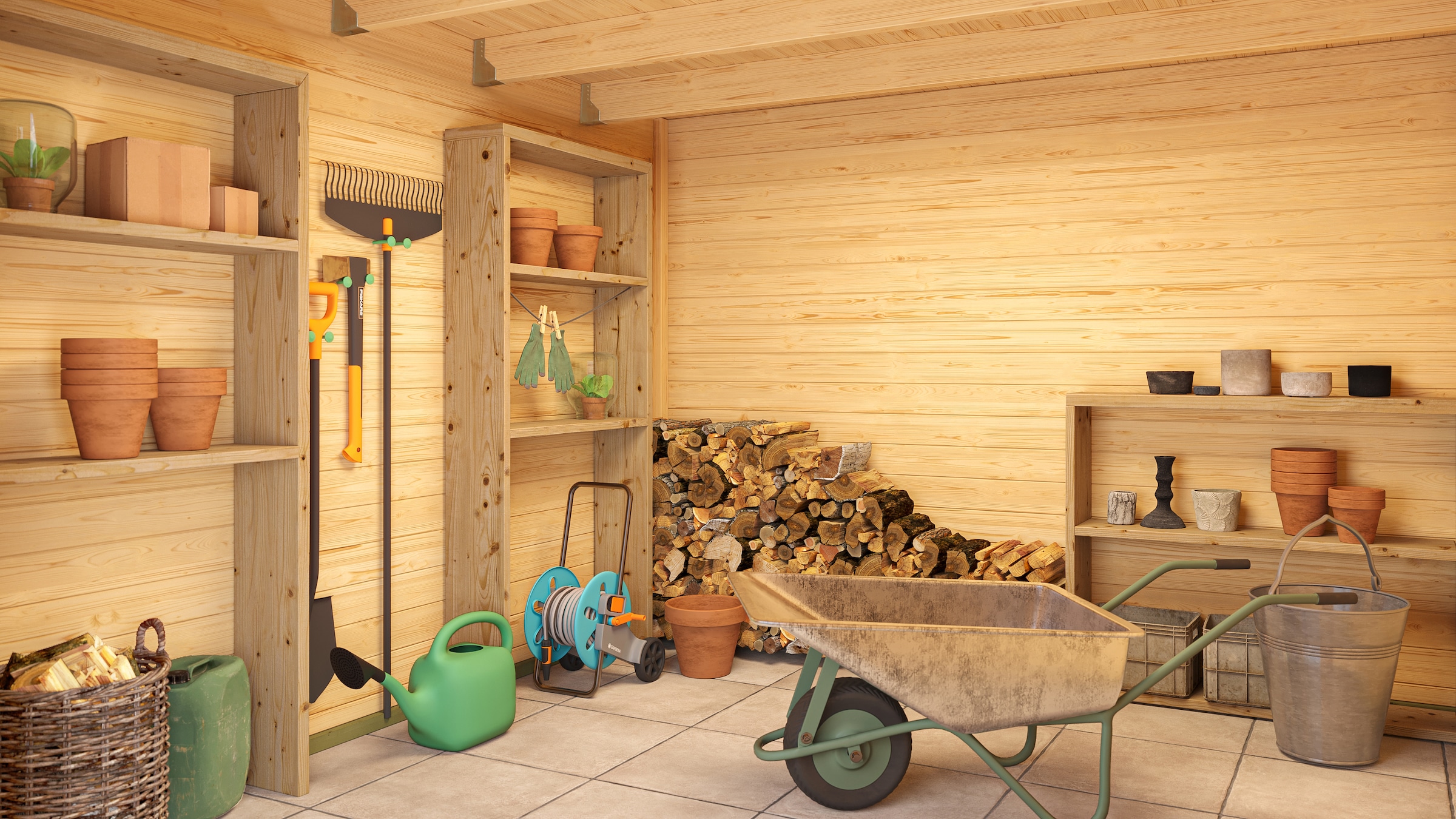 Nordic Holz Gartenhaus »Felix 3« kleiner stilvoller Schuppen mit Flachdach
