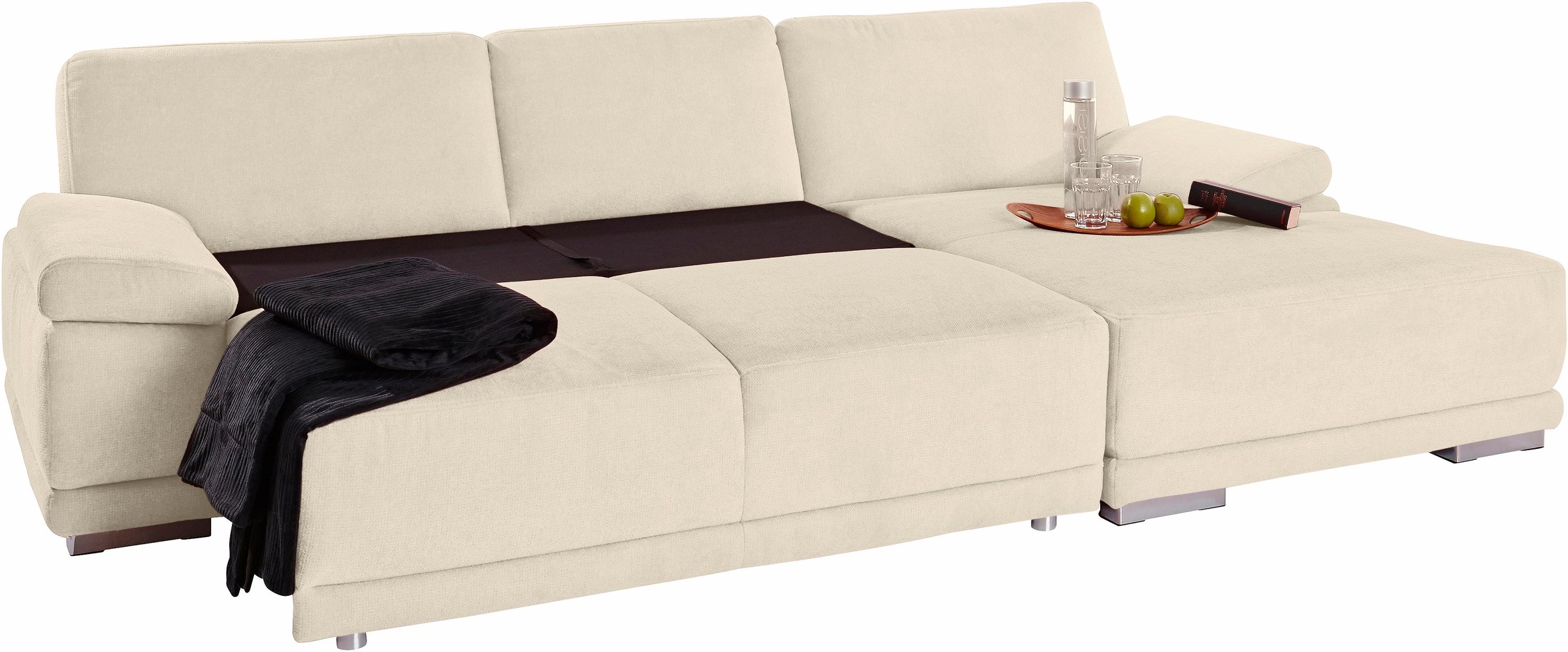 sit&more Ecksofa »Coria L-Form«, mit XL-Recamiere, wahlweise mit Bettfunktion