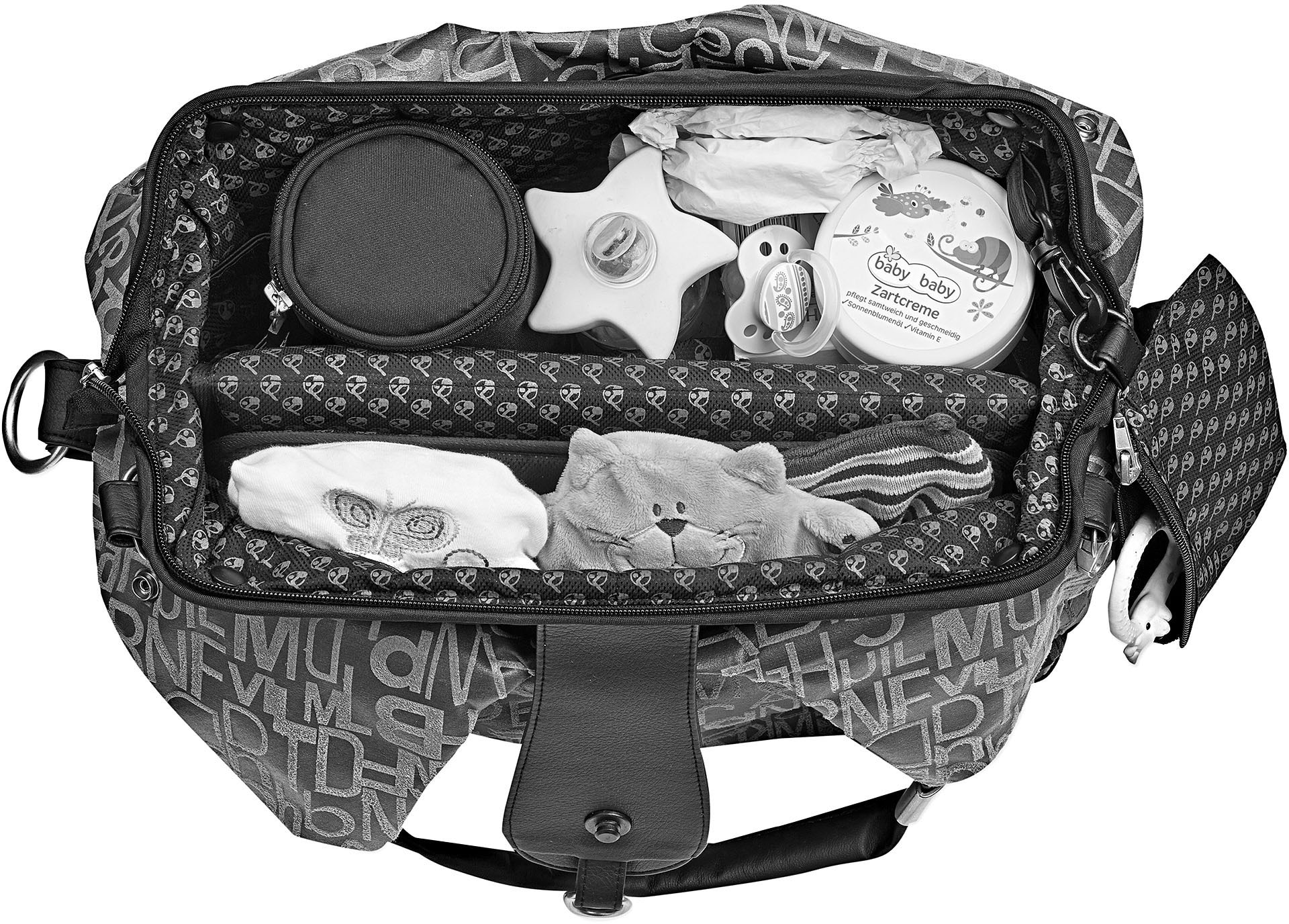 Gesslein Wickeltasche »N°5, kieselgrau/tabak«, mit Wickelauflage und Flaschenhalter, Made in Germany