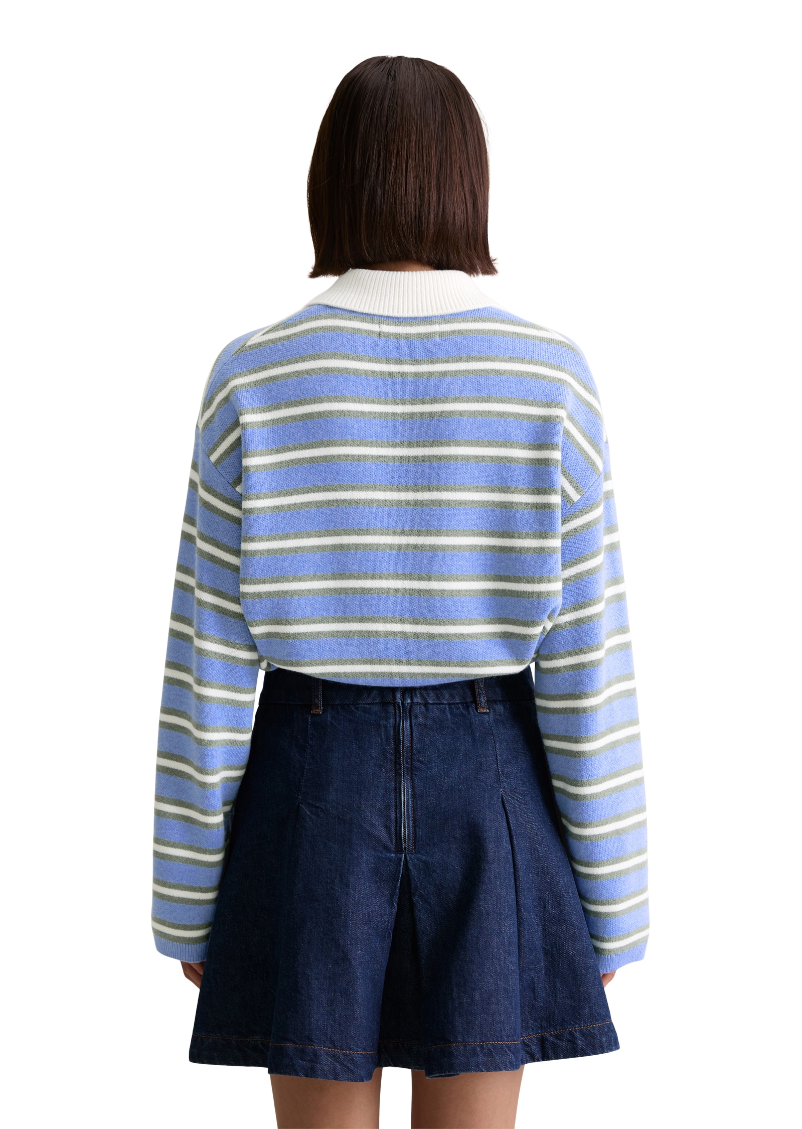 Marc O'Polo DENIM Strickpullover regular fit aus softem Schurwolle-Viskose-Mix, gestreift