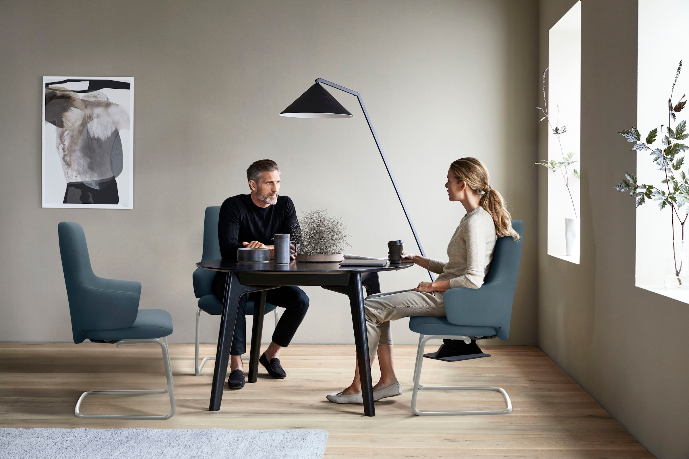 Stressless® Polsterstuhl »Laurel« () High Back mit Armlehne, Größe L, mit Beinen aus Stahl in Schwarz matt