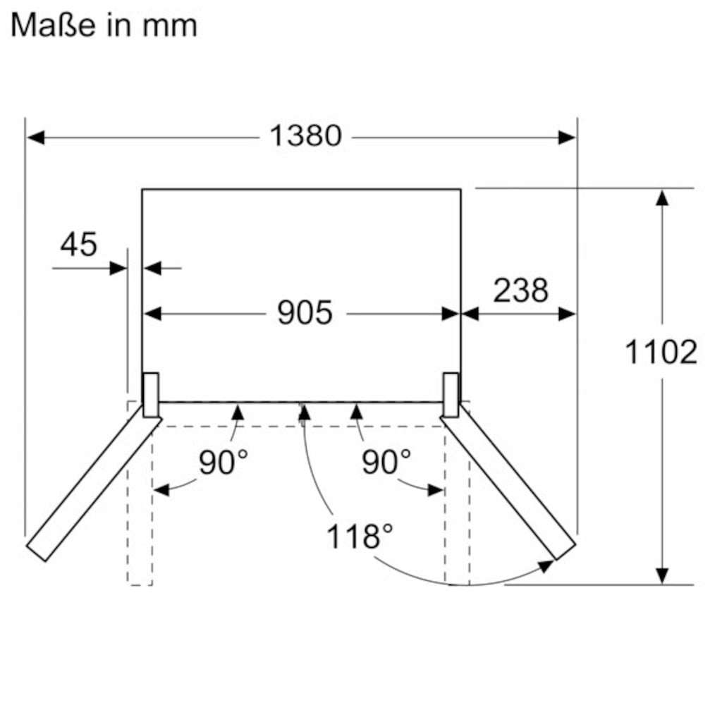 SIEMENS French Door »KF96NVPEA«, KF96NVPEA, 183 cm hoch, 91 cm breit