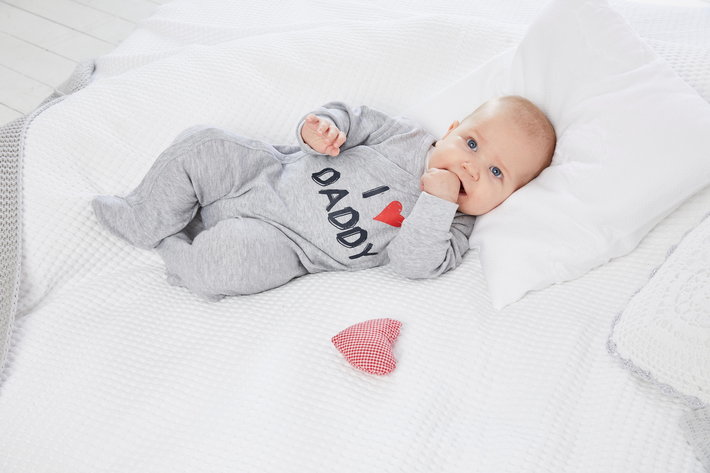 Klitzeklein Schlafoverall »I love aus tlg., ♕ 2er-Pack), I love 2 (Packung, Baby-Overalls Bio-Baumwolle, Daddy«, Mummy bei 