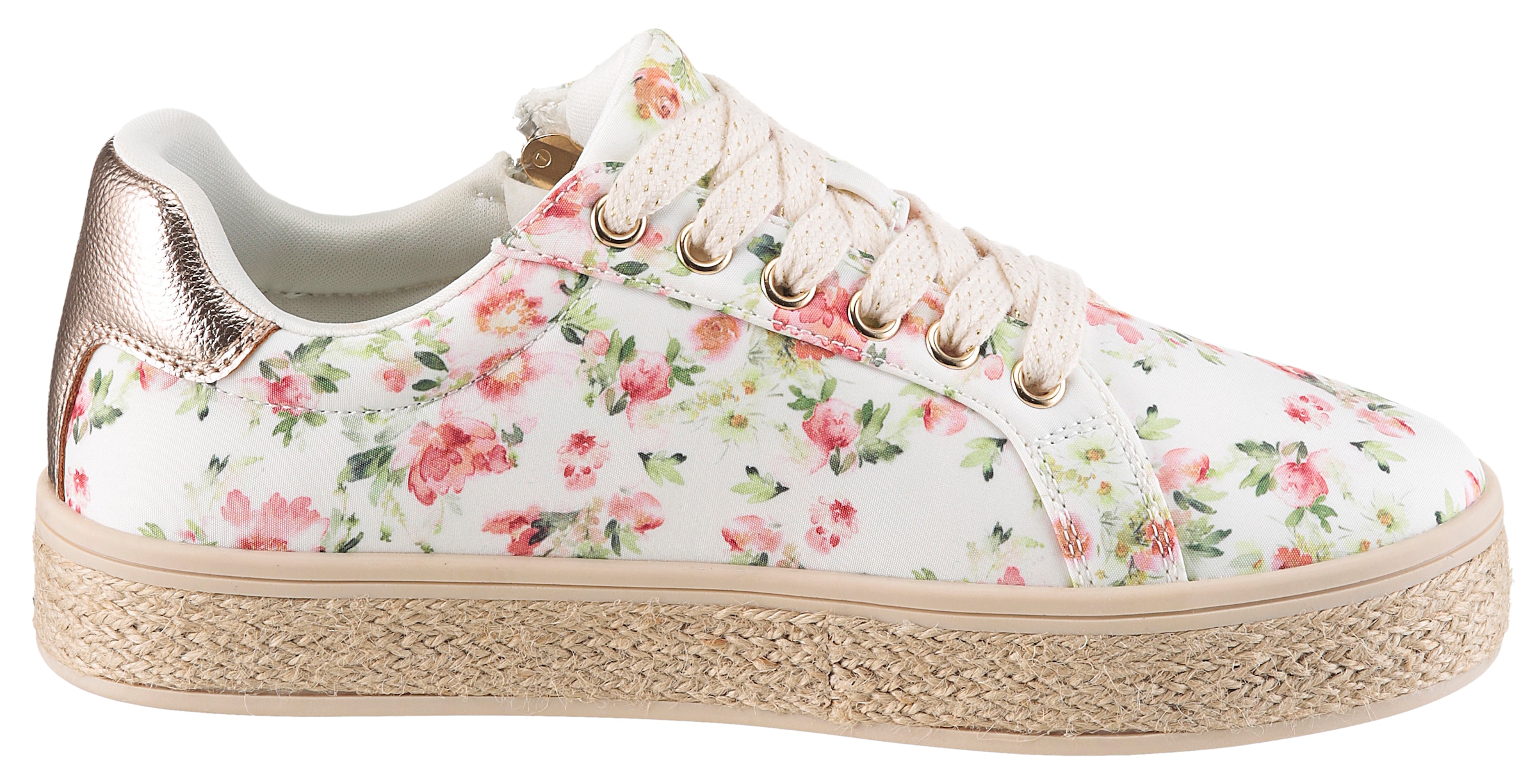 Aniston SHOES Plateausneaker  Sneaker, Schnürschuh mit bunten Metallic-Besatz