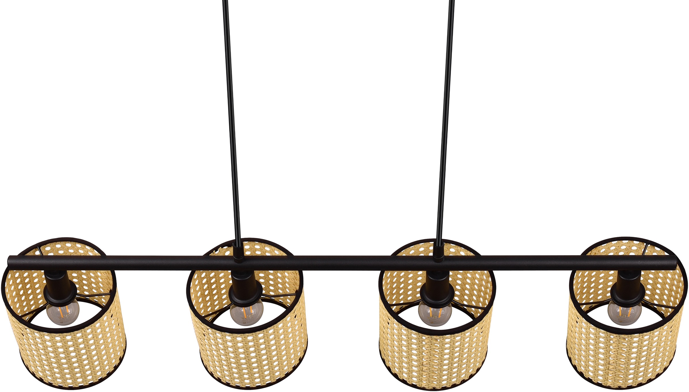 Leonique Pendelleuchte »Jules« E14 1 Stk. 4-flammige Hängeleuchte mit Wiener Geflecht, höhenverstellbar