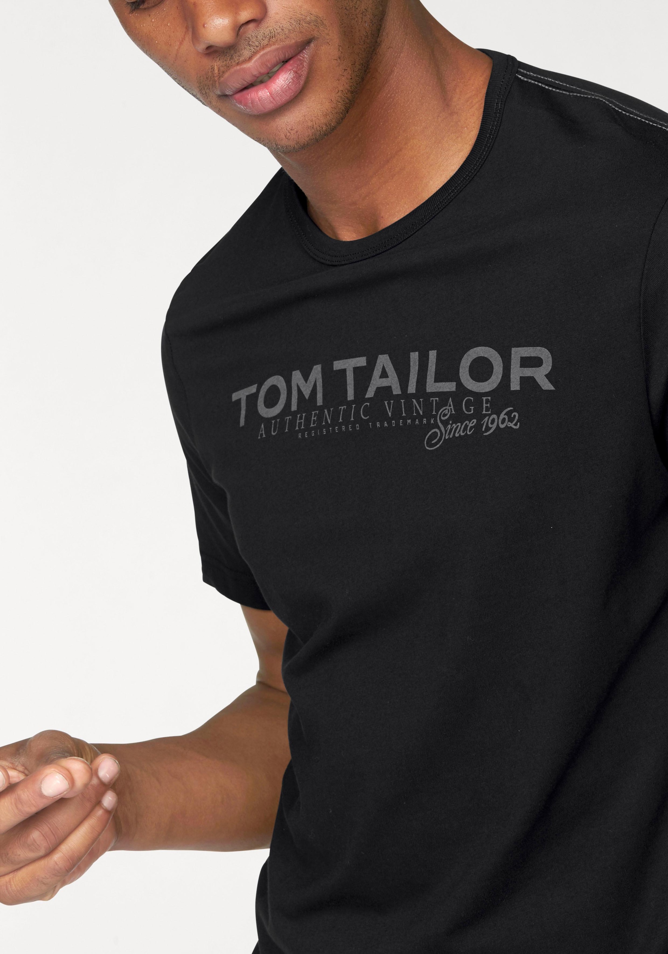 TOM TAILOR Rundhalsshirt, mit Logoprint