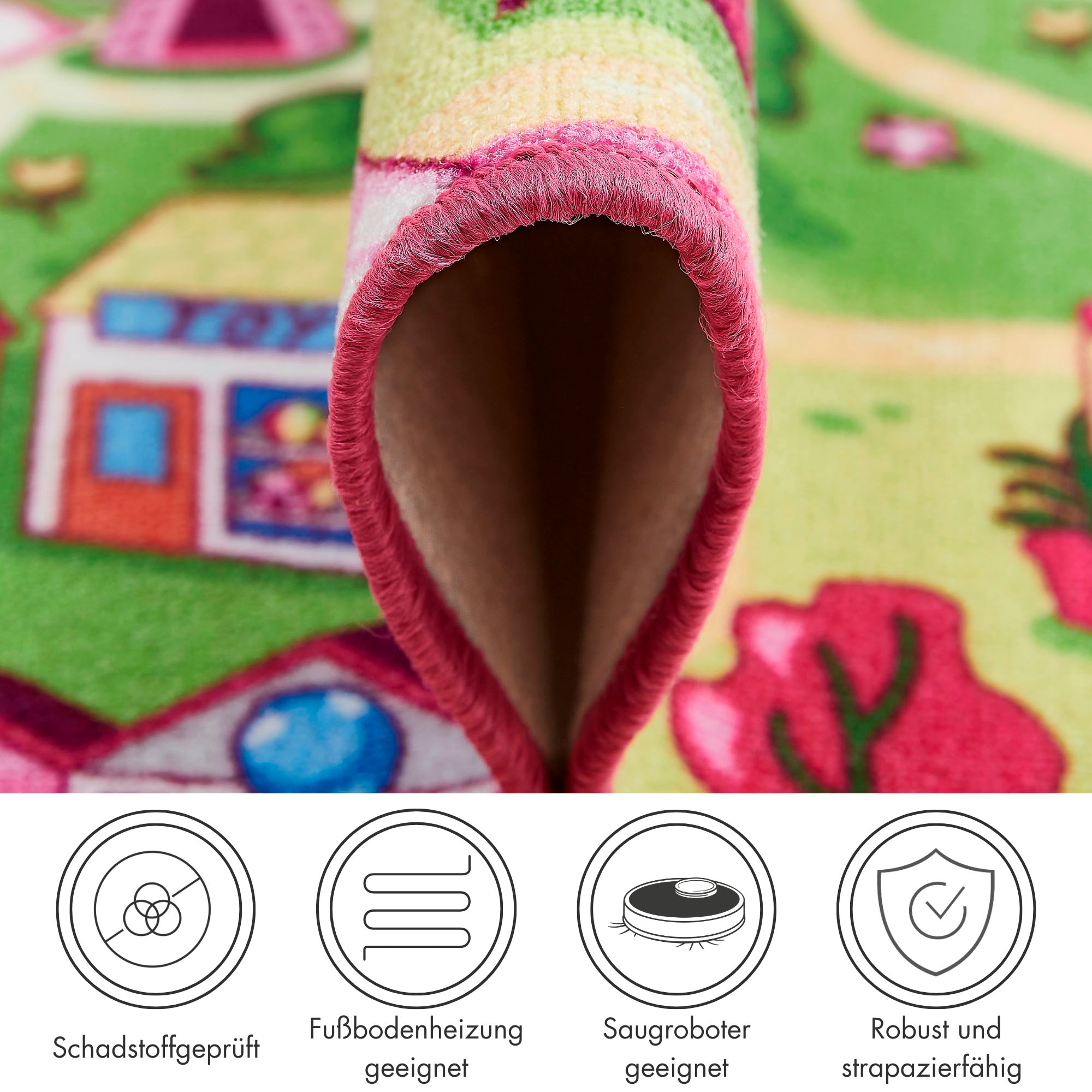 Andiamo Kinderteppich »Straße Lagerräumung«, rechteckig, 7 mm Höhe, Straßen-Spiel-Teppich, Sonderposten, für Mädchen & Jungen