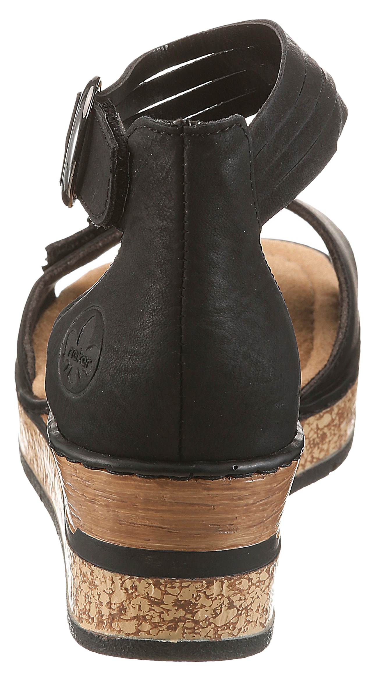 Rieker Keilsandalette  Sommerschuh, Urlaubsschuh, Sandale mit trendy Fesselriemchen