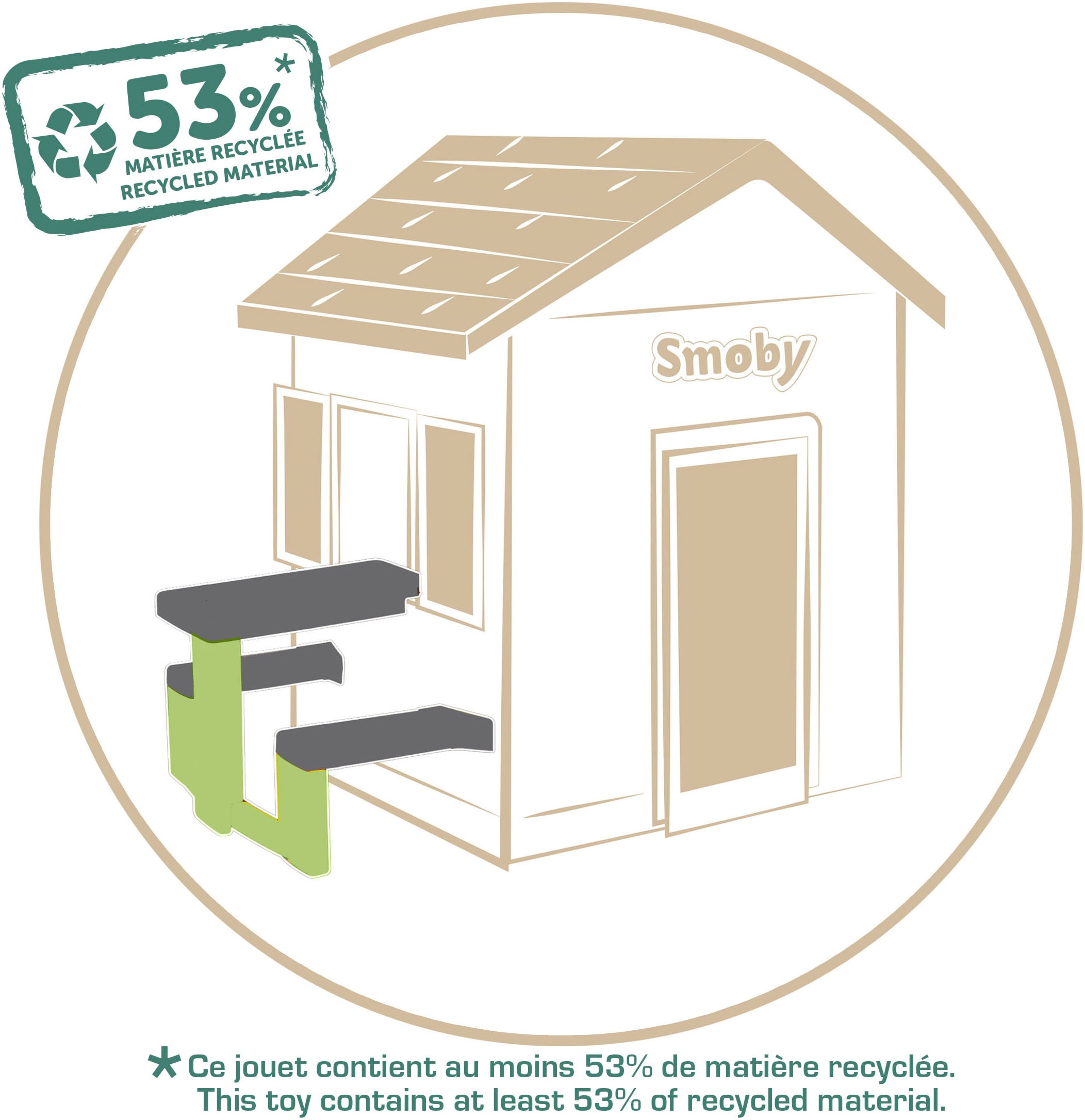 Smoby Gartentisch »Smoby Life, Spielhaus Zubehör Picknicktisch«, Made in Europe