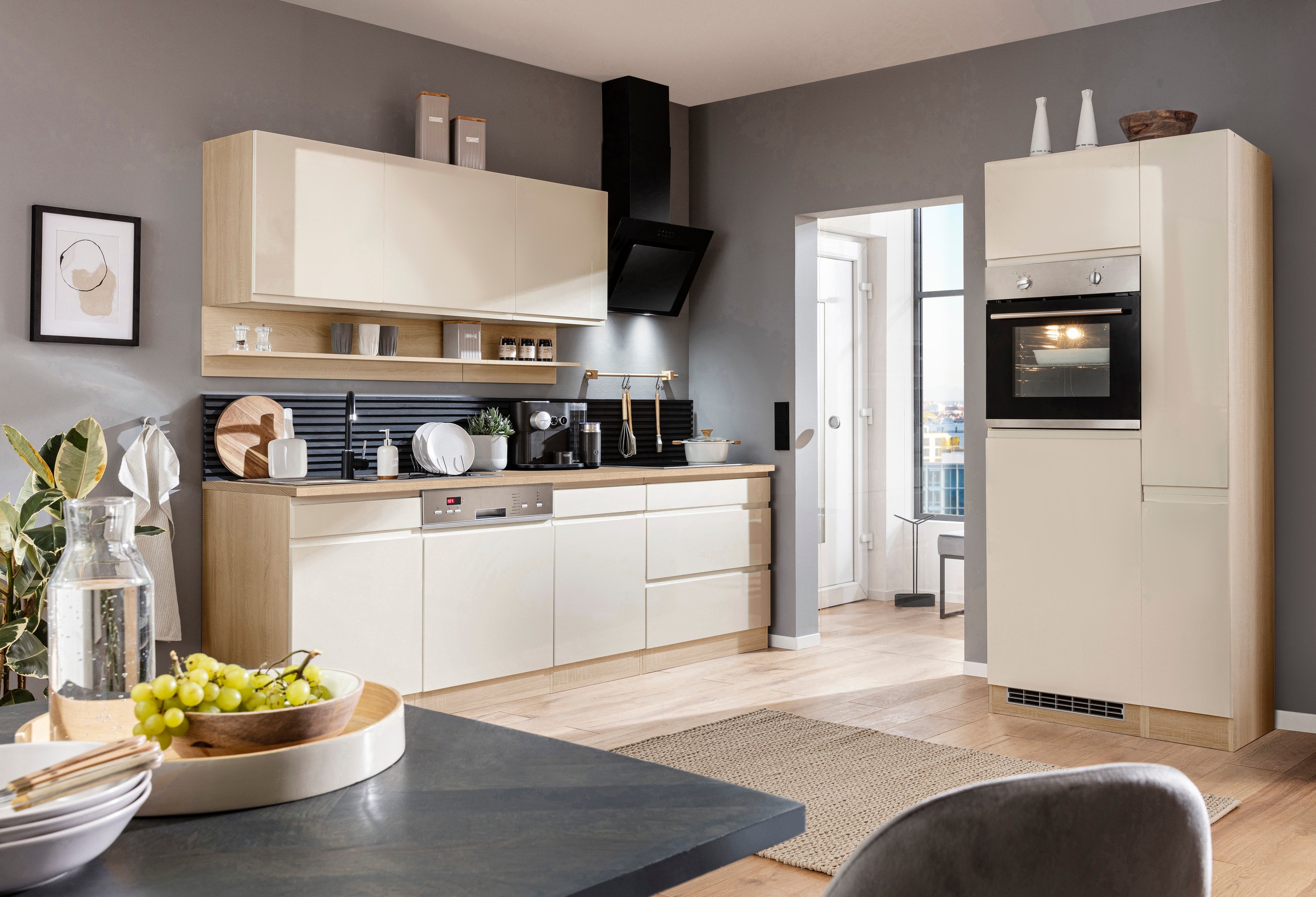 KOCHSTATION Küchenzeile »KS-Virginia«, Breite 330 cm, mit E-Geräten