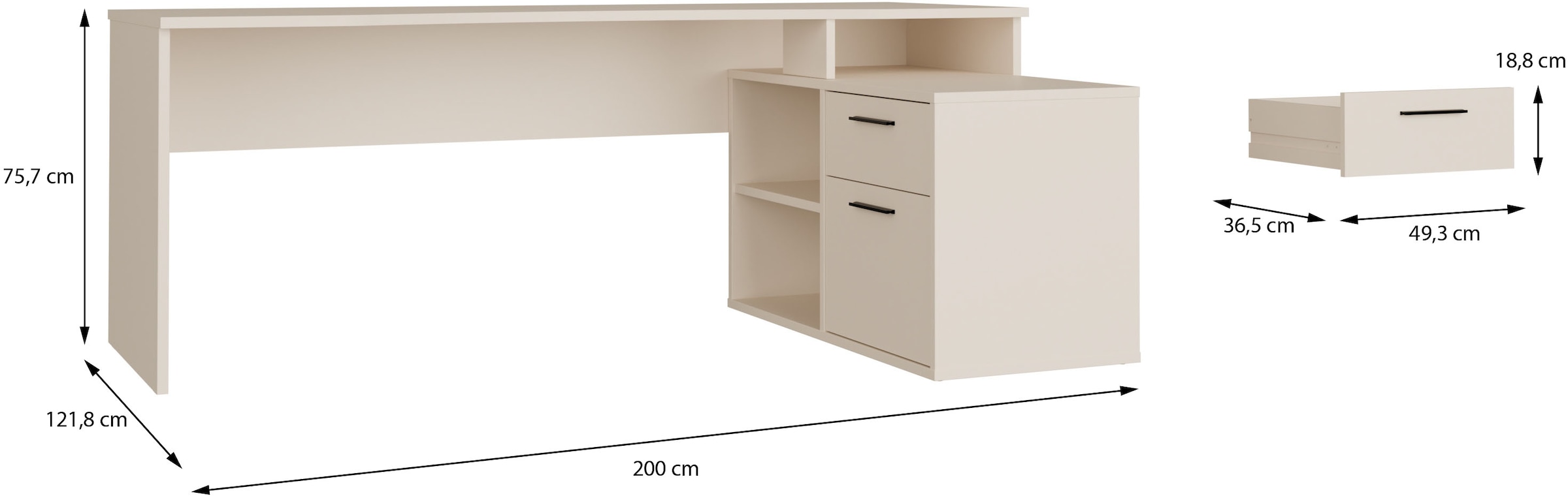 FORTE Schreibtisch »Eckschreibtisch Tezaur«