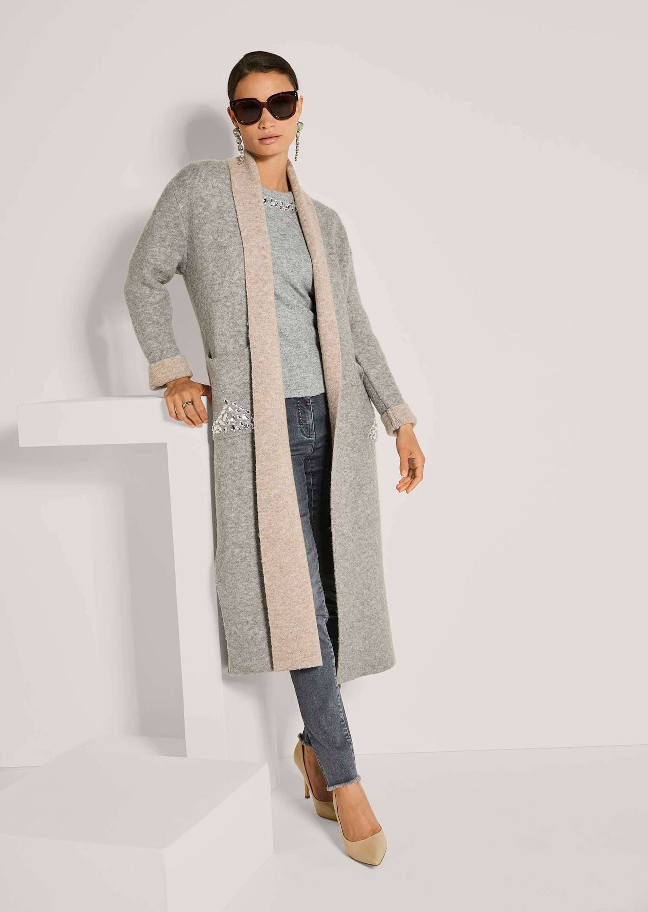 MADELEINE Langmantel »Strickmantel Doubleface-Mantel mit Schalkragen« Doubleface