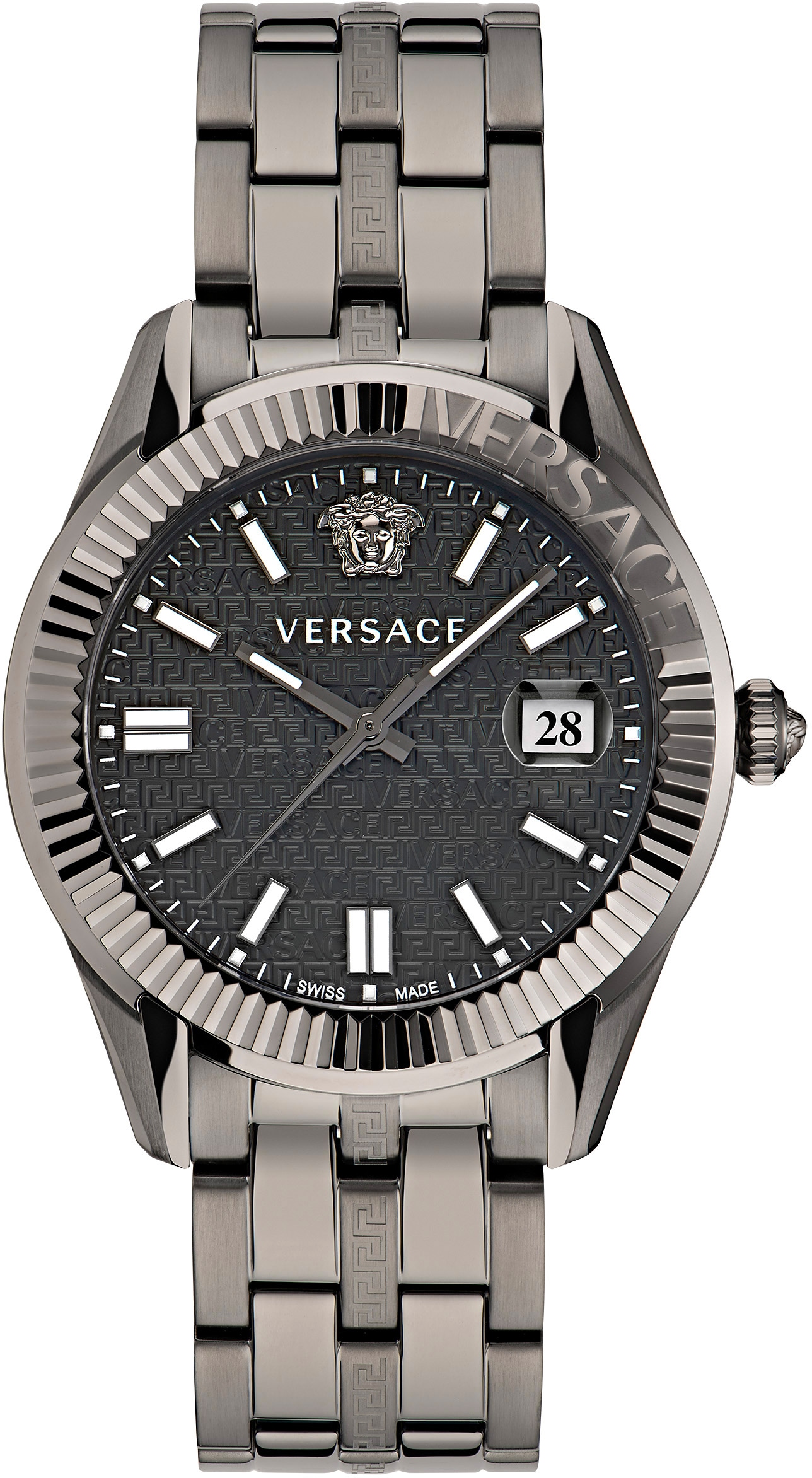 Versace Quarzuhr »GRECA TIME, VE3K00622«, Armbanduhr, Herrenuhr, Datum, Swiss Made