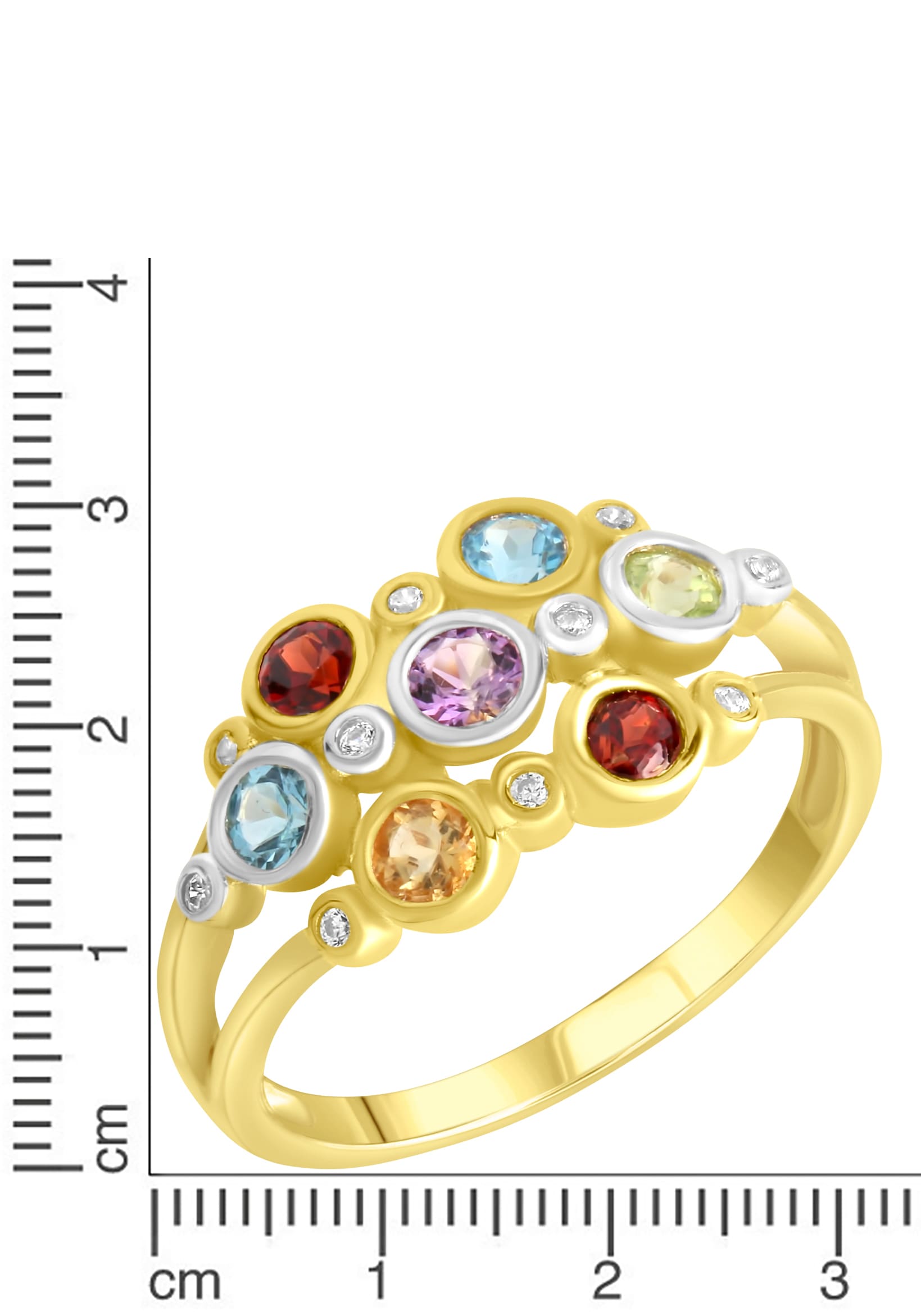 Firetti Fingerring »Schmuck Geschenk Silber 925 Silberring Multi«, Amethyst, Blautopas (beh), Citrin, Granat, Peridot, Zirkonia (synth.)