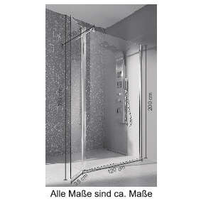 welltime Walk-in-Dusche »Mailand«, in 3 verschiedenen Breiten (90,100, 120cm), 6mm Sicherheitsglas