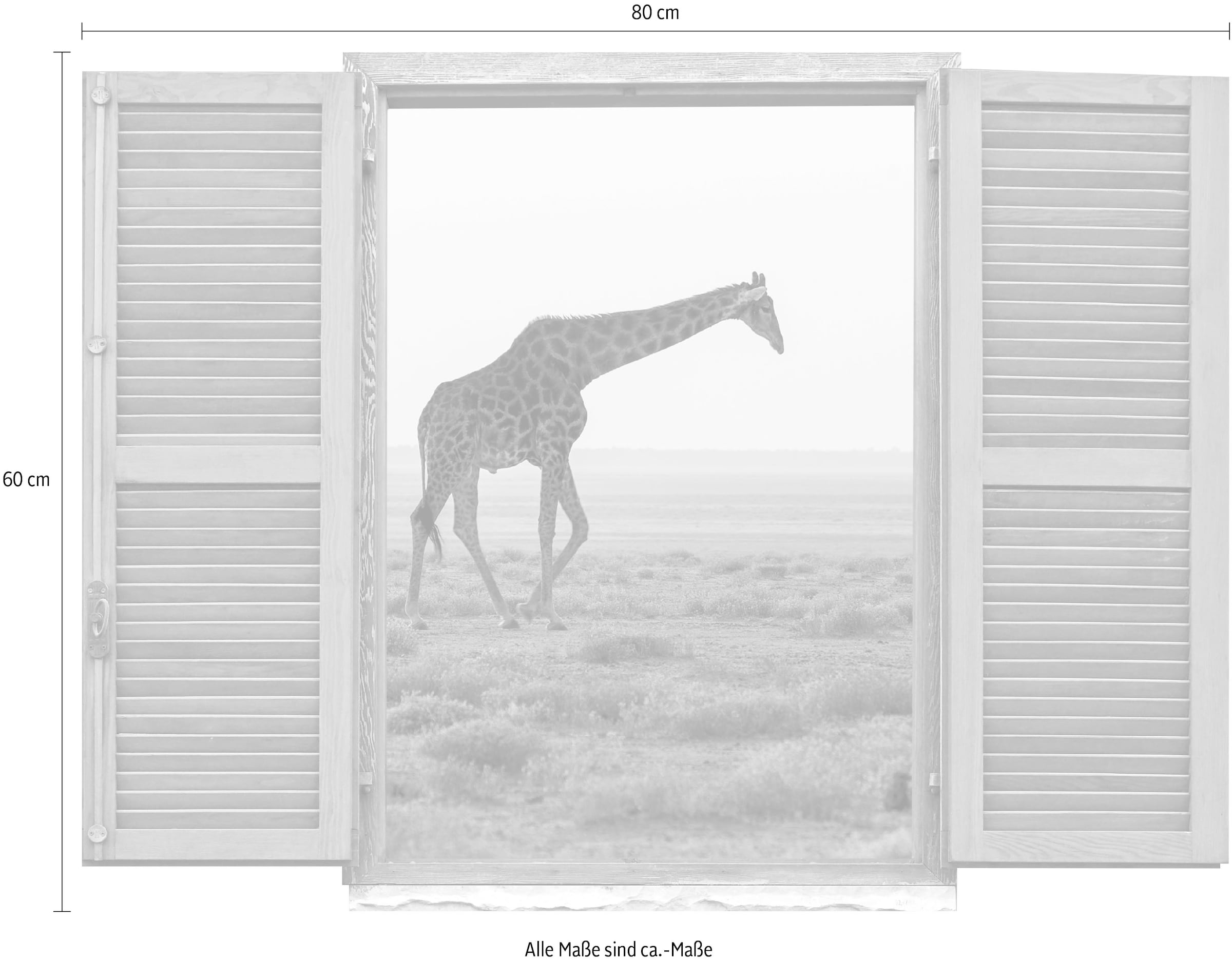 queence Wandtattoo »Giraffe«, (1 St.), Wandsticker, Wandbild, selbstklebend, 3D, Fenster