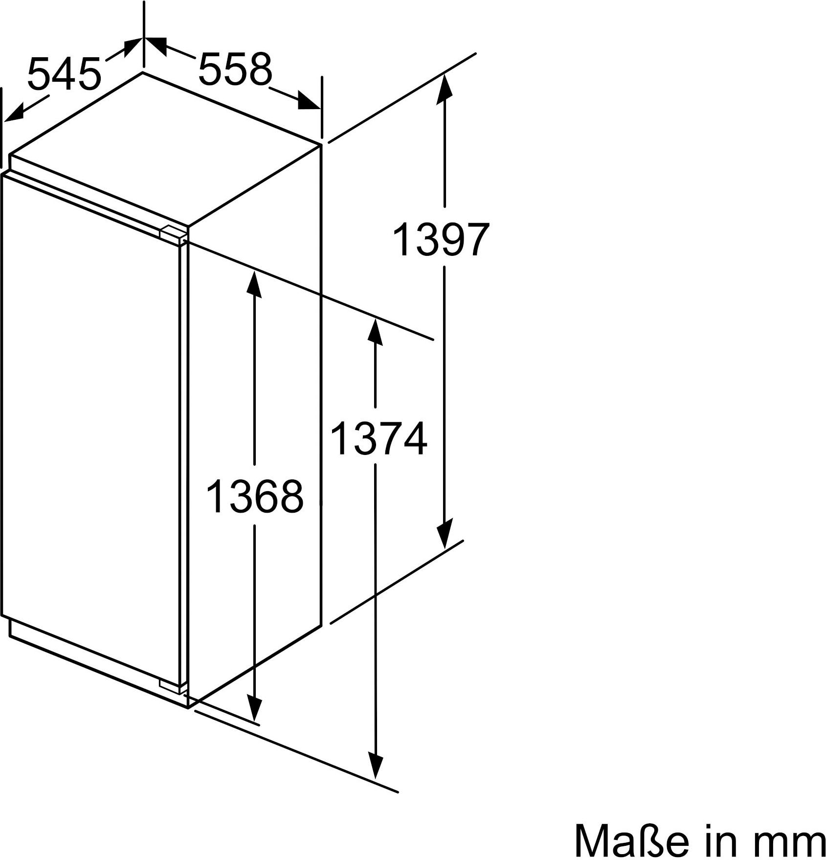 BOSCH Einbaukühlschrank »KIL52AFE0«, KIL52AFE0, 139,7 cm hoch, 55,8 cm breit