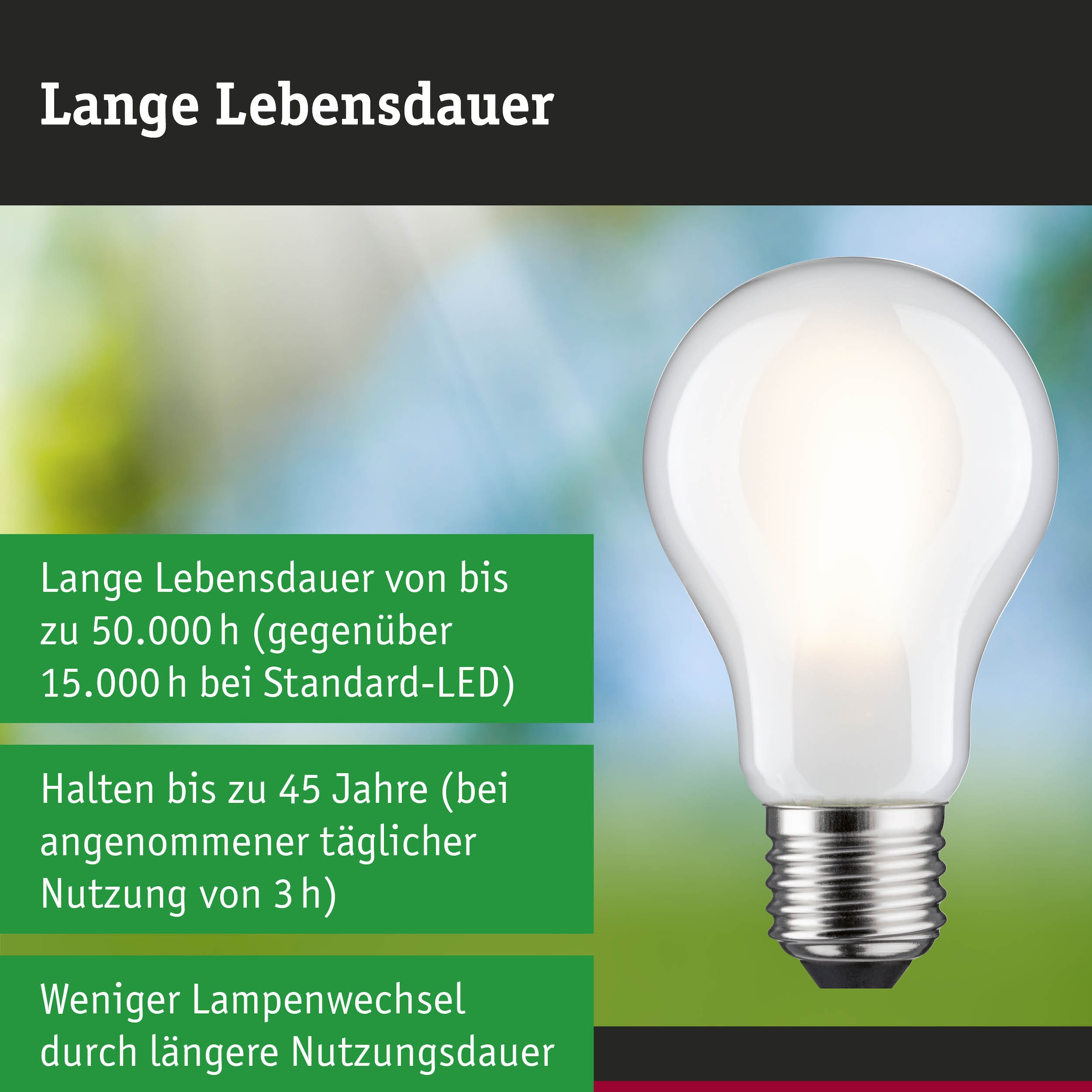 Paulmann LED-Leuchtmittel »Efficient-Line Filament 230V LEDBirne E27 1055lm 5,7W 3000K dimmb.Matt« E27 1 Stk. Warmweiß