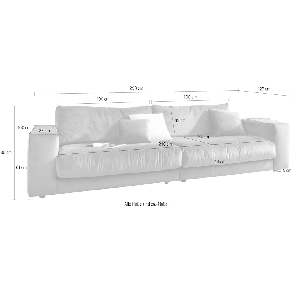 Places of Style Big-Sofa »Nizza«, bestehend aus Modulen, daher auch individuell aufstellbar