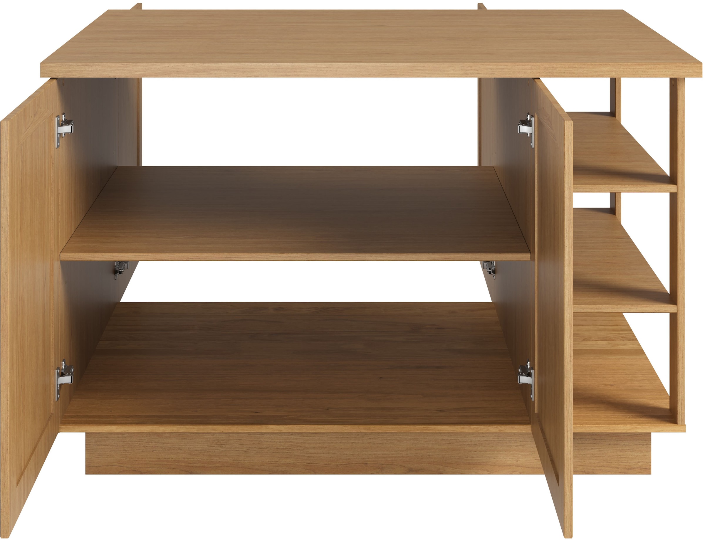 Home affaire Kücheninsel »Teramo« Breite 130 cm,4 Türen, 3 offene Fächer