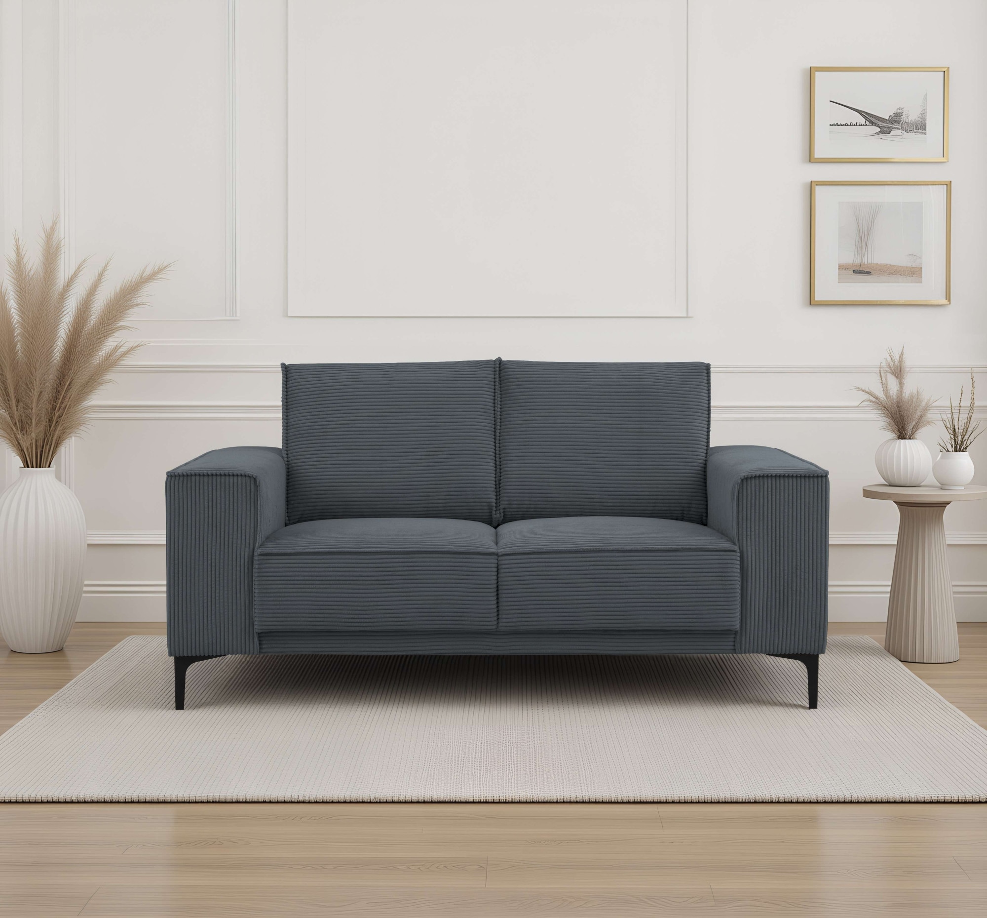 OTTO home 2-Sitzer »OLAND Cord, Sofa, B: 164 cm, Skandi-Design« 164 cm, Wellenunterfederung, Skandi-Design, Metallfüße
