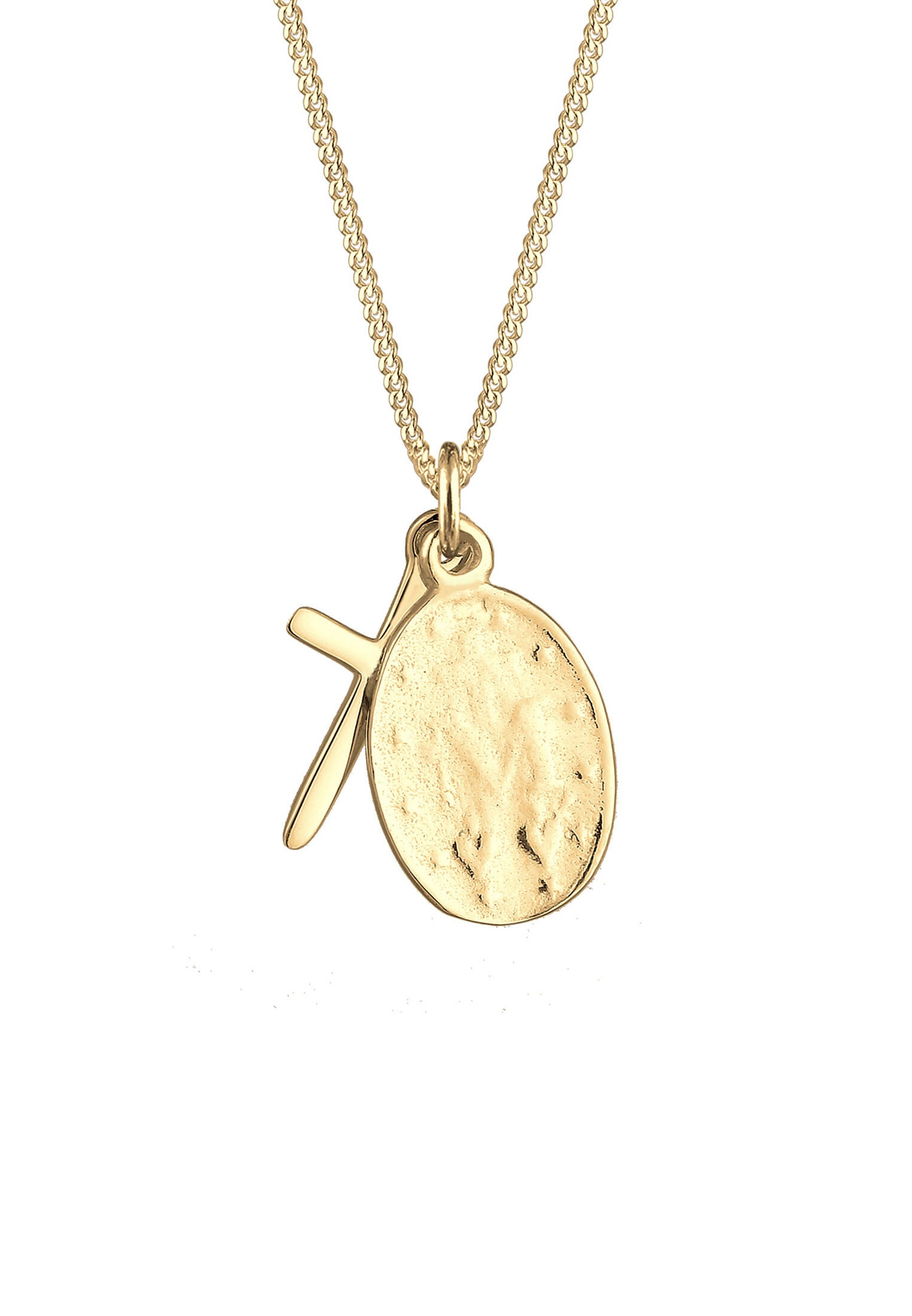 Elli Kette mit Anhänger »Halskette Kreuz Marienbild Glaube Religion 925 Silber«