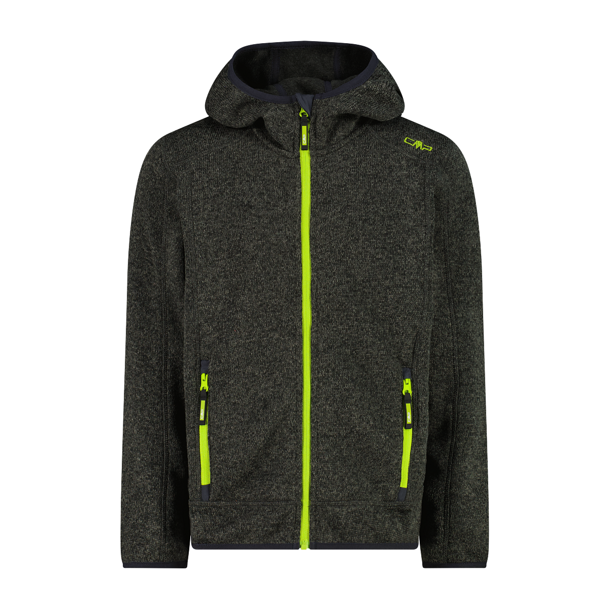 CMP Strickfleecejacke »KID JACKET FIXED HOOD« mit Kapuze wasserabweisend, windabweisend, mit Kapuze, wärmeisolierend
