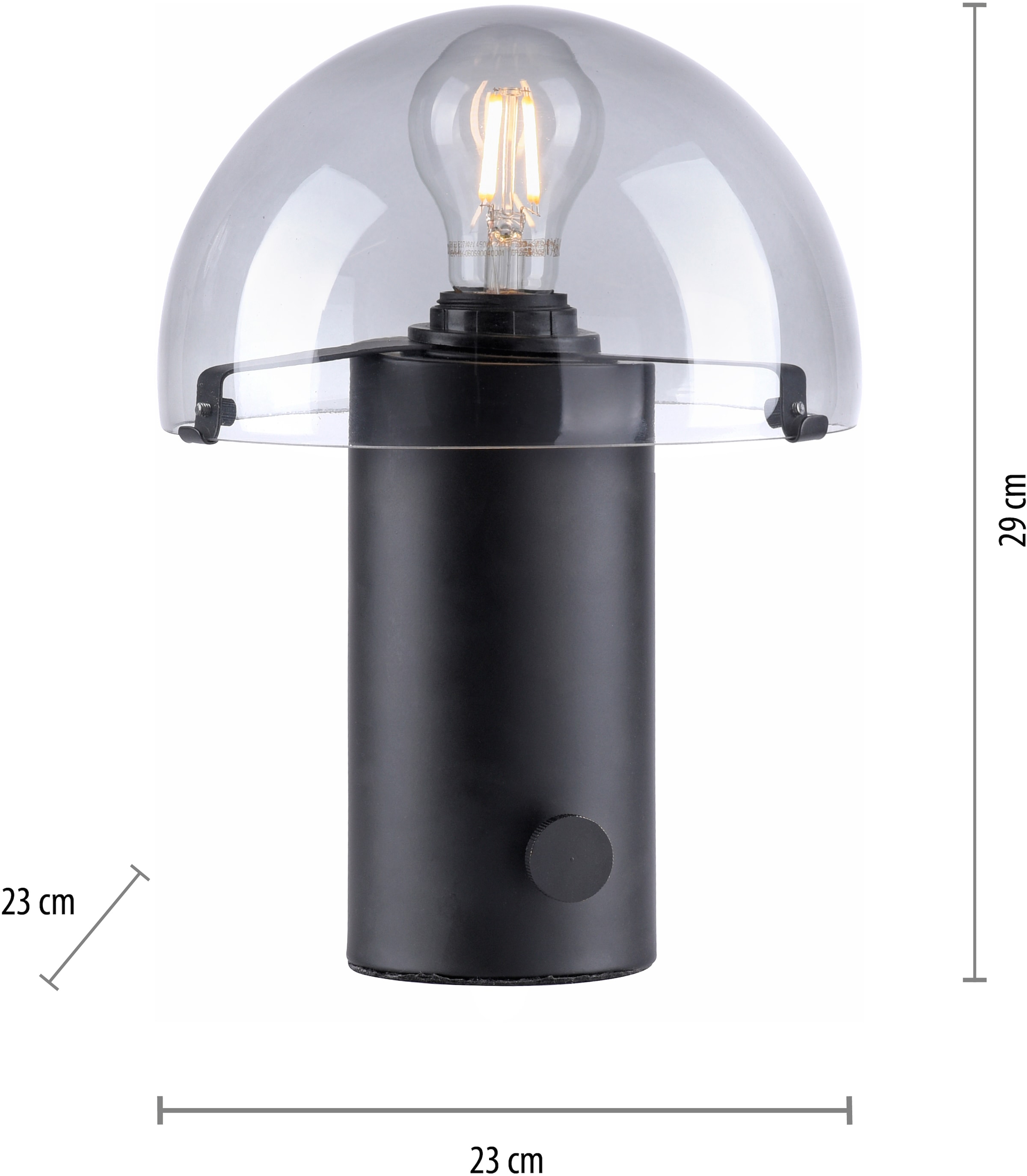 | skandinavisch Drehschalter, online Garantie 3 E27, andas »Skickja«, Tischleuchte mit Jahren Tischlampe kaufen XXL Pilzlampe