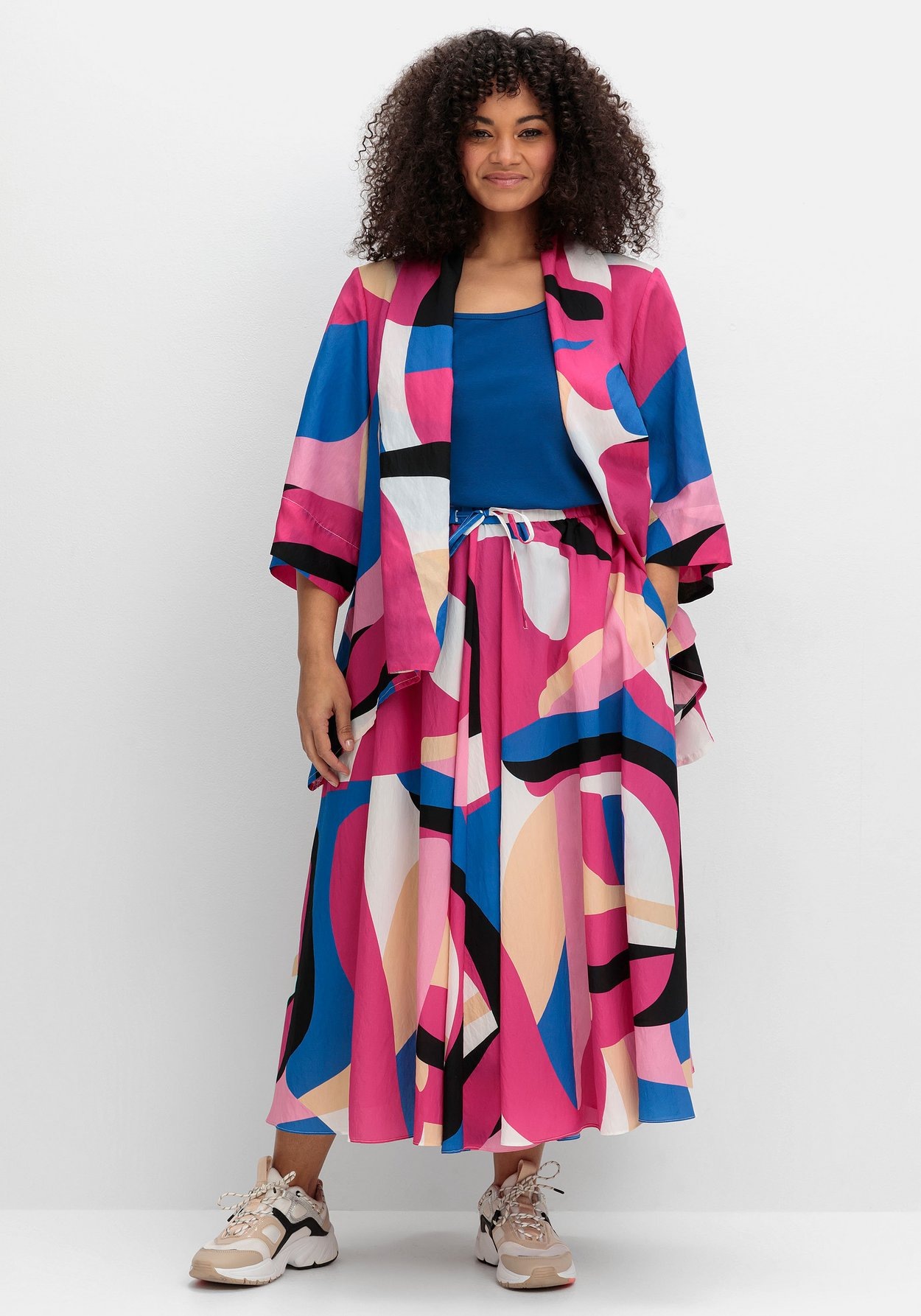 Sheego Blusenjacke »Blusenjacke mit Grafikprint, in offener Form«