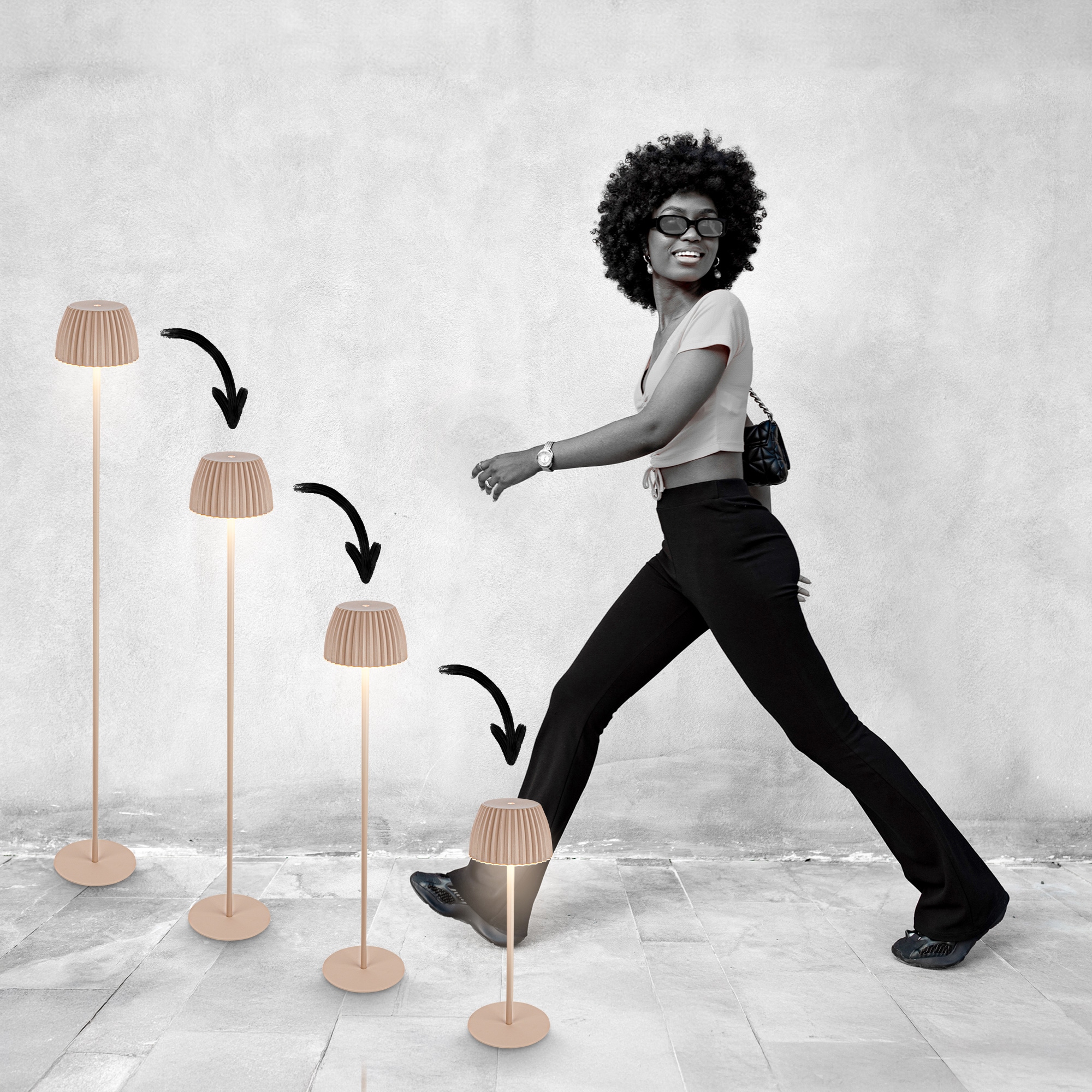 Briloner Leuchten LED Stehlampe »Akku LED Stehleuchte Riffle«