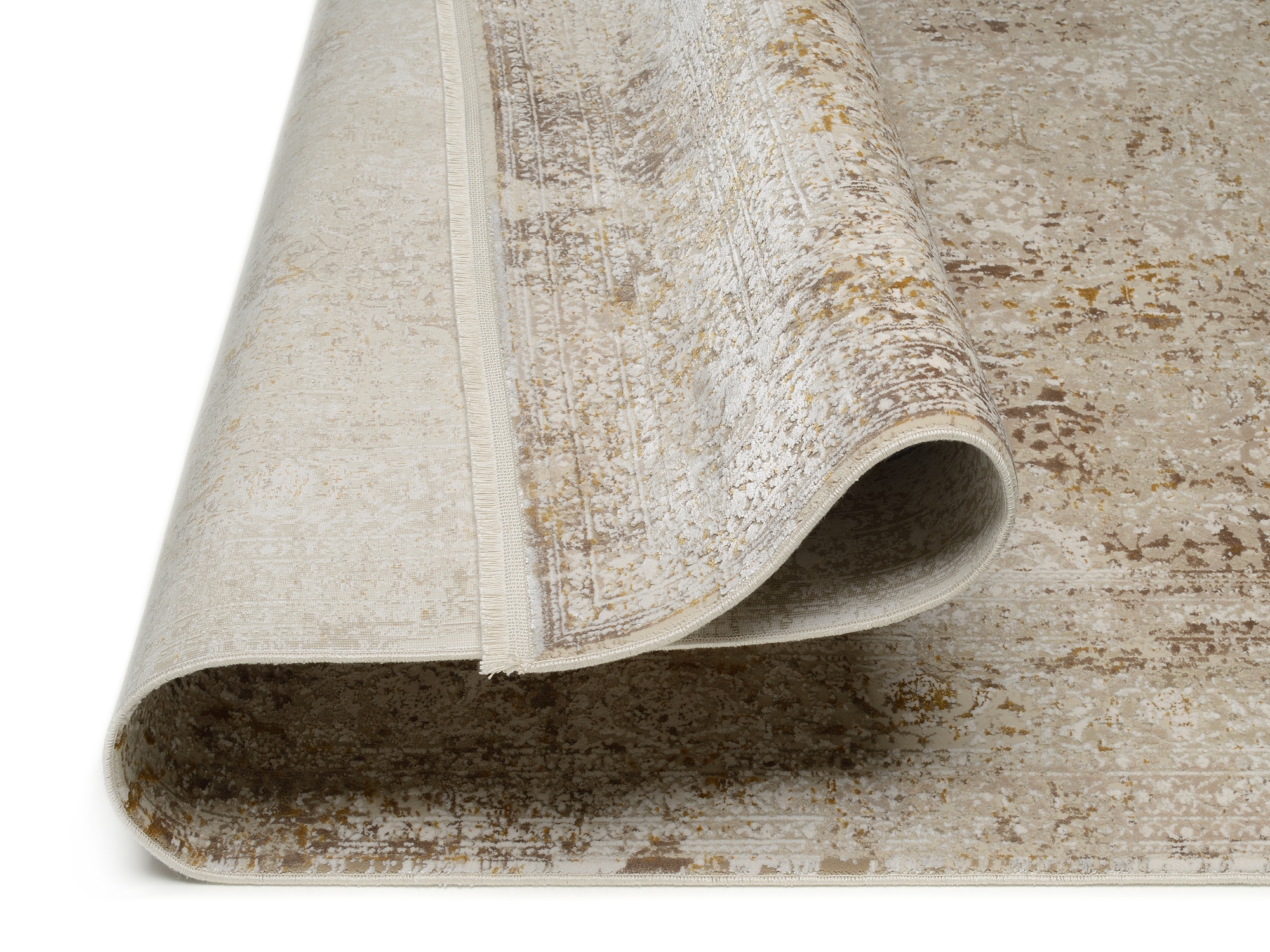 OCI DIE TEPPICHMARKE Teppich »BESTSELLER CAVA« rechteckig 8 mm Höhe Glanz Viskose, mit Fransen, Hoch Tief Struktur, Vintage, Wohnzimmer