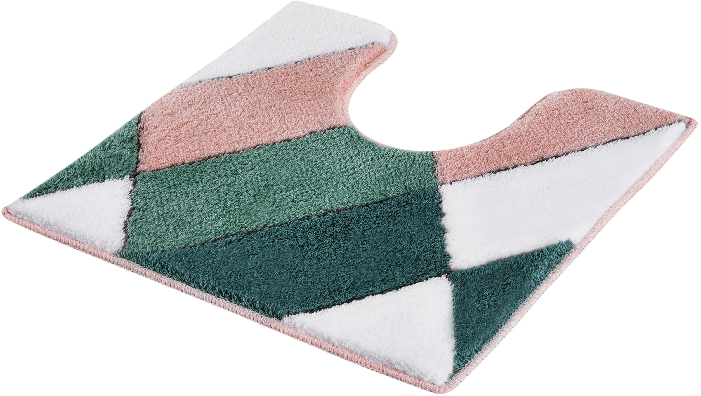 Kleine Wolke Badematte »Ayana, Badvorleger, Badezimmer Teppich« Höhe 15 mm rutschhemmend beschichtet fußbodenheizungsgeeignet Badteppich, modernes Rauten Design, leichter Hoch-Tief Effekt