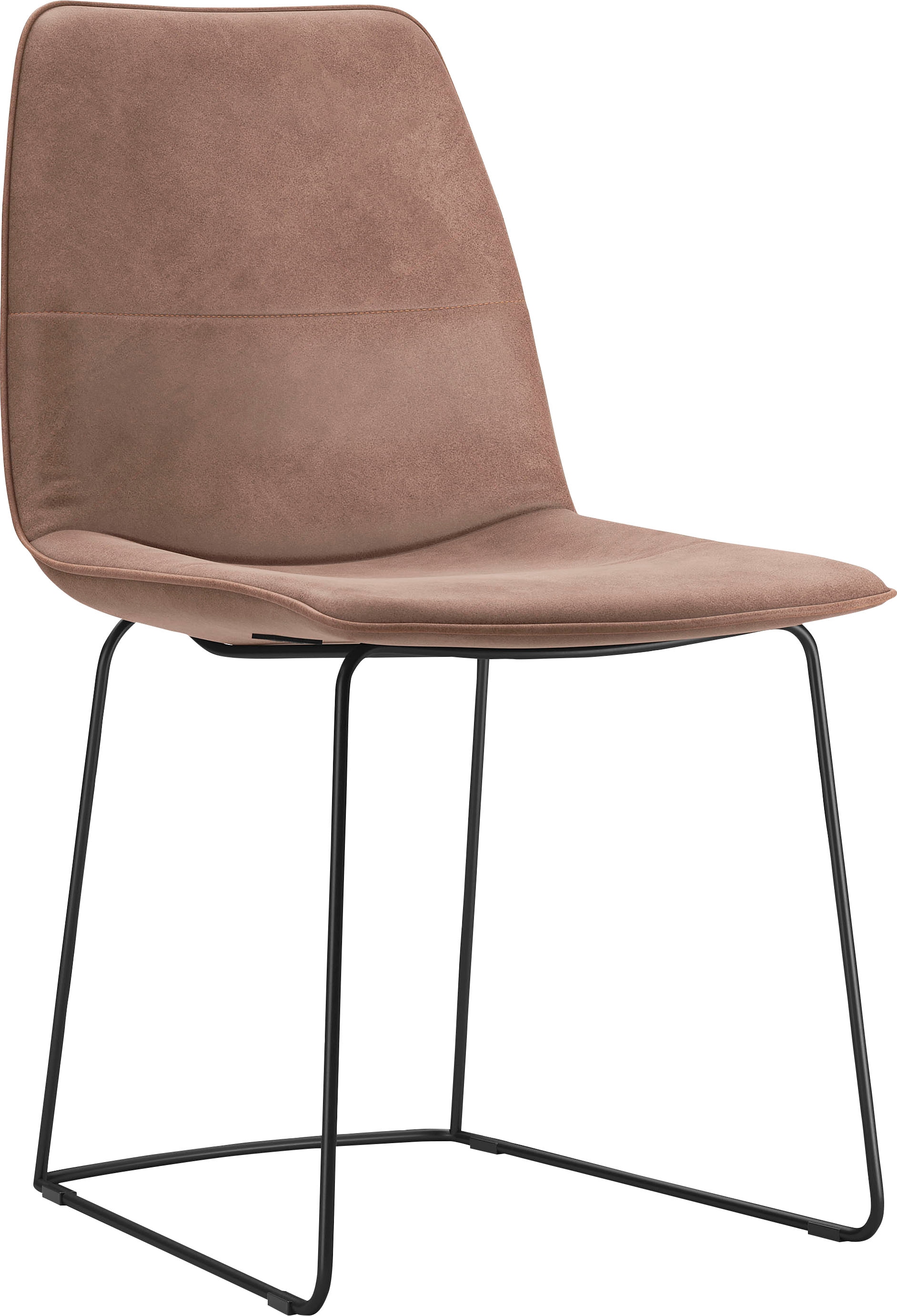 freistil ROLF BENZ Schalenstuhl »117«, 4 St., Leder 9200, mit schmalem Metallgestell in Schwarz, ohne Armlehne