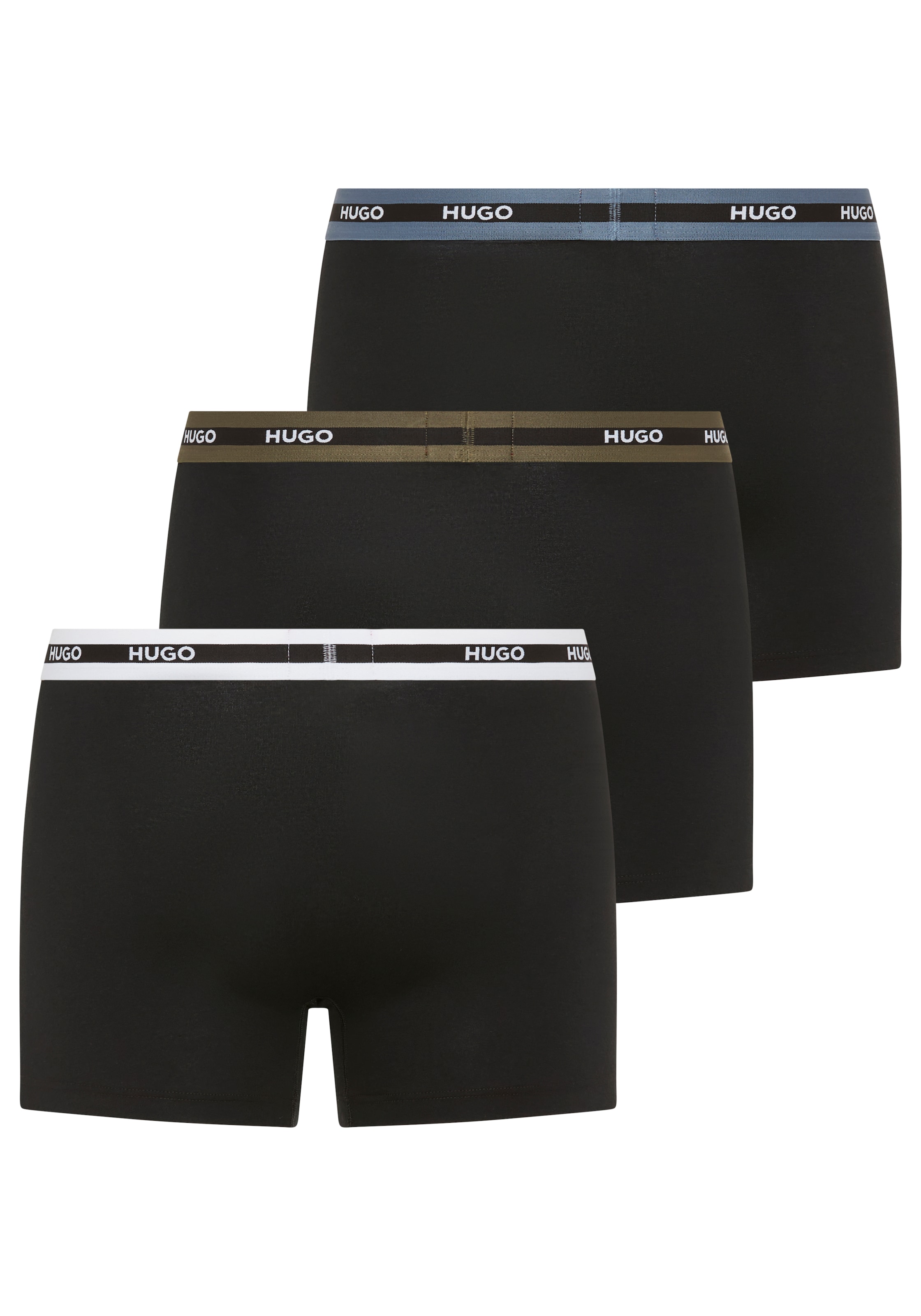 HUGO Underwear Trunk »BOXERBR TRIPL PLANET« kontrastfarbener Bund mit Logo